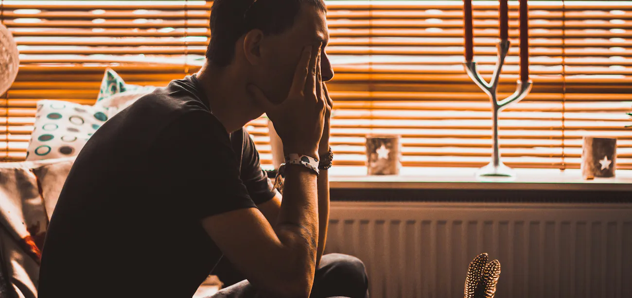 An image showing a person frustrated and confused over results from his peptide therapy