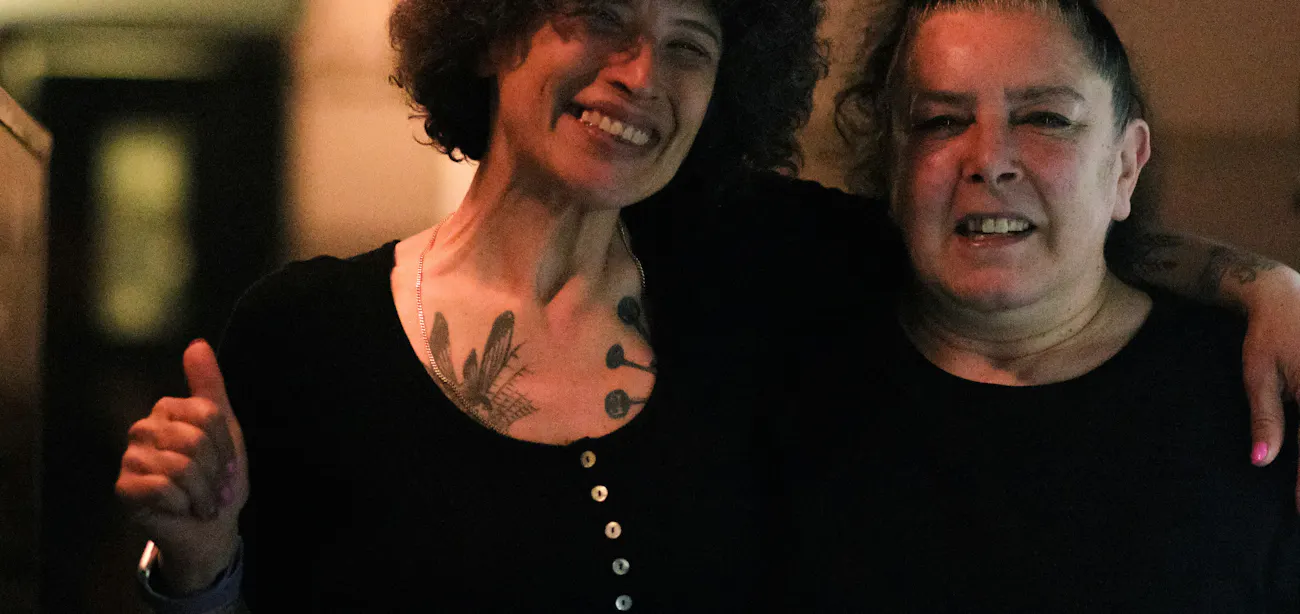 An image showing two women using GLP-1 menopause for weight loss