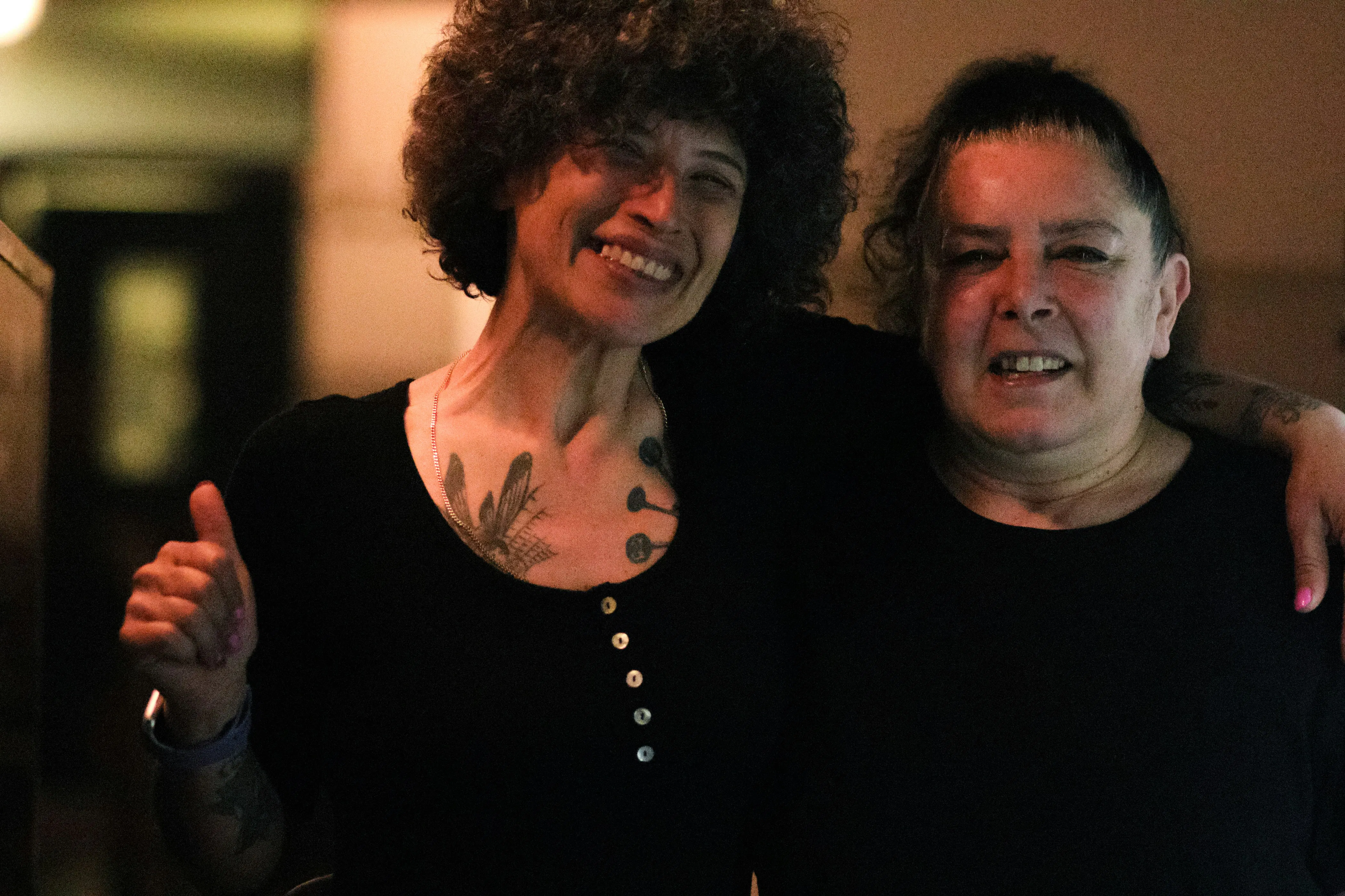 An image showing two women using GLP-1 menopause for weight loss