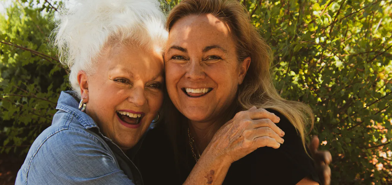 An image showing two women on anti-aging longevity peptide