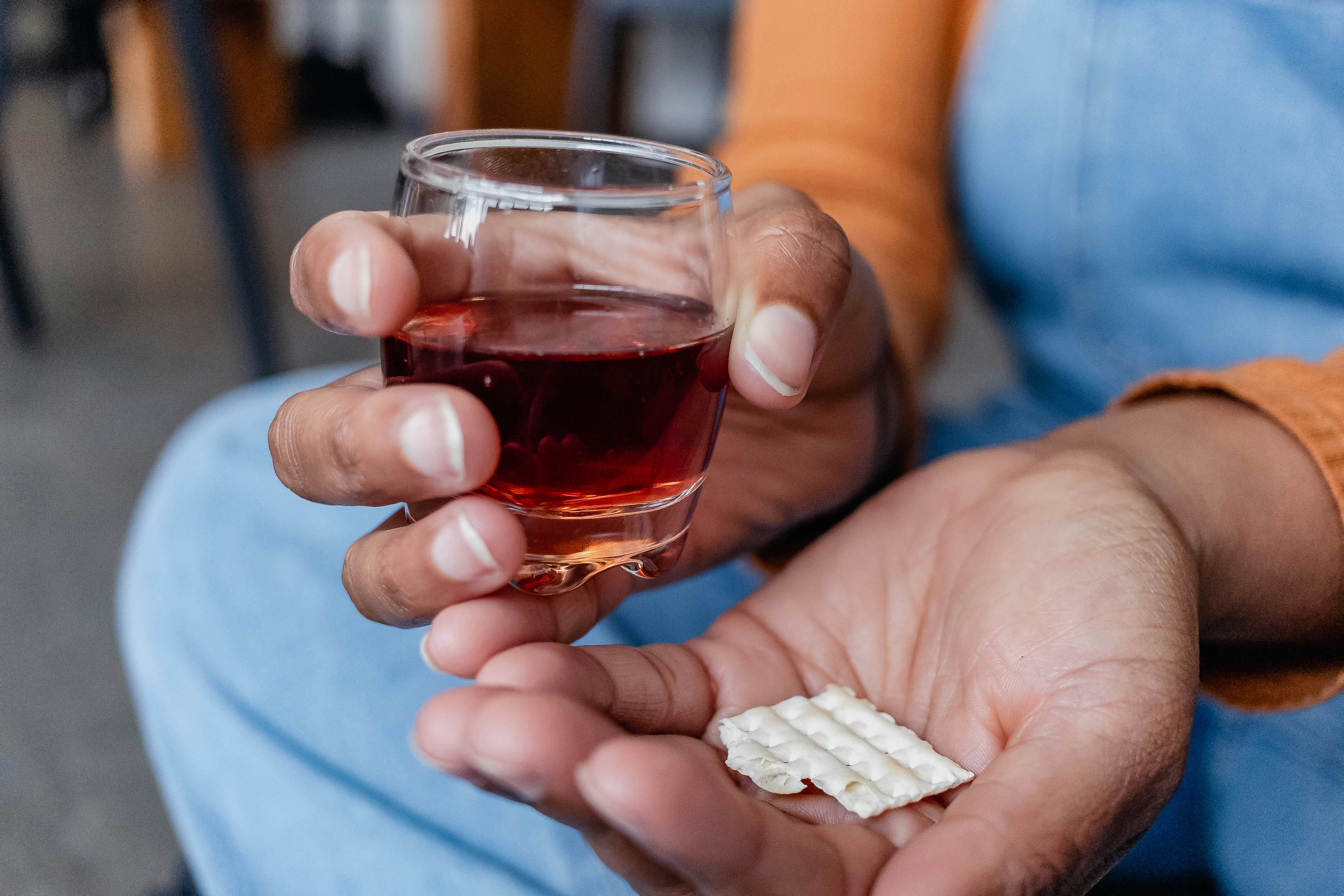 A patient showing their full medication before starting a peptide therapy protocol