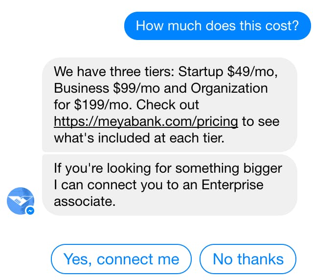 Facebook Messenger example