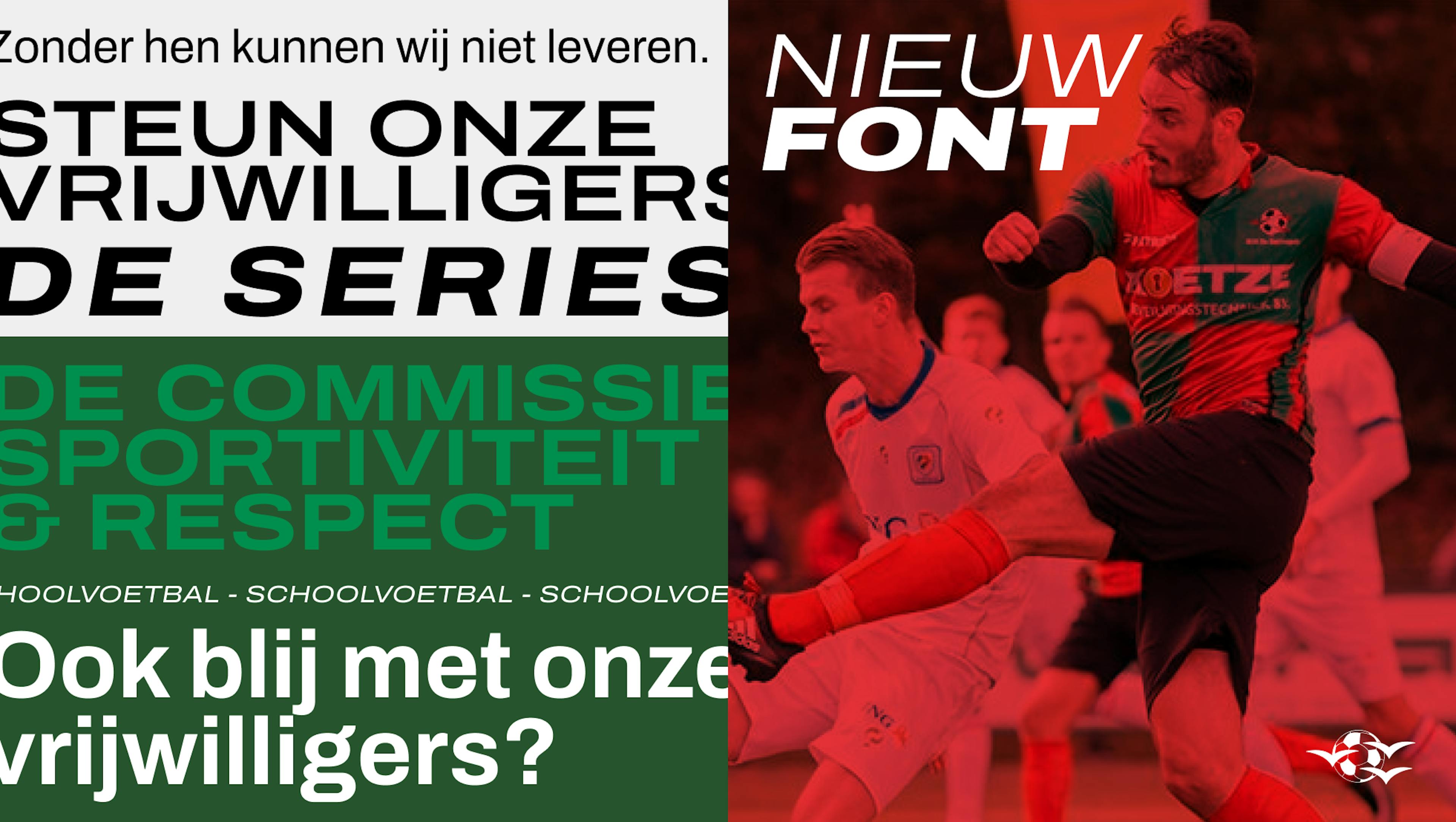 Collage van tekst met afbeelding om nieuw font te laten zien