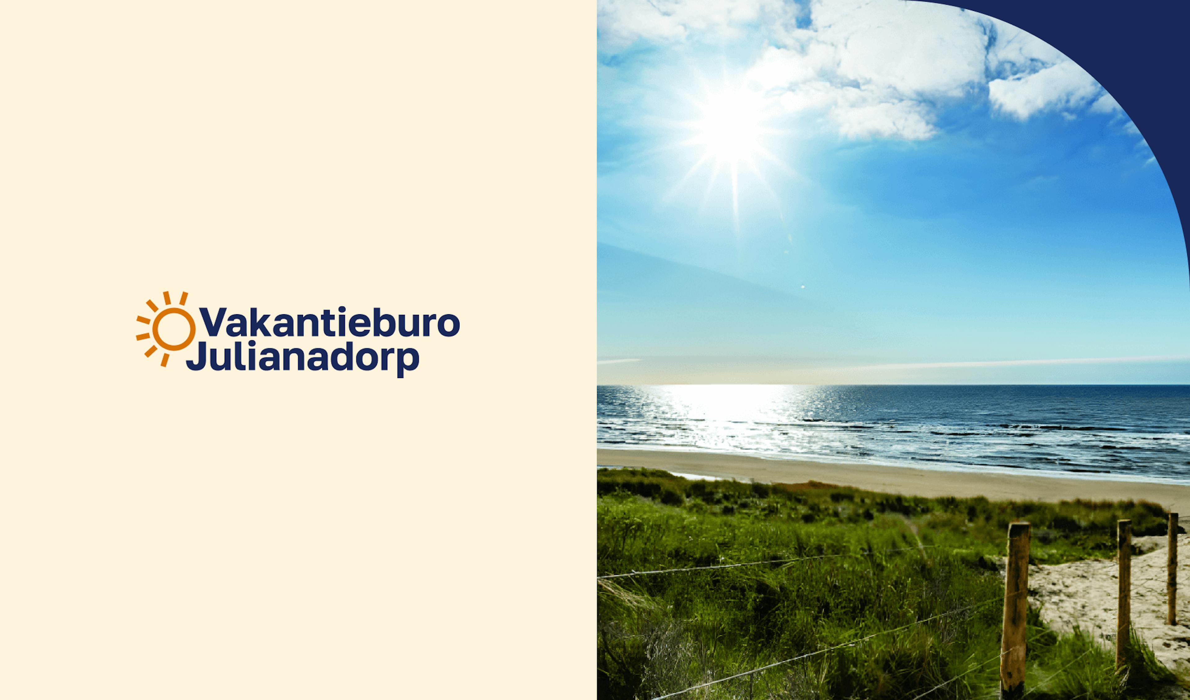 Logo Vakantieburo met foto van het strand