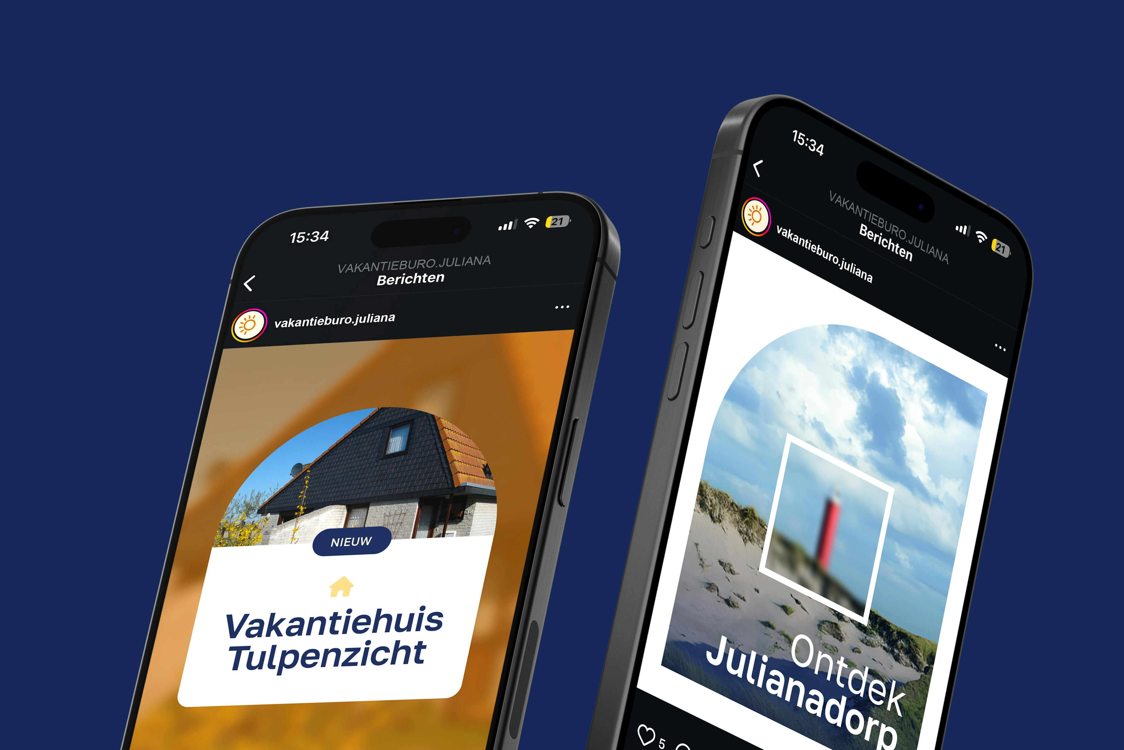 Vakantieburo Julianadorp instagram posts op iphone