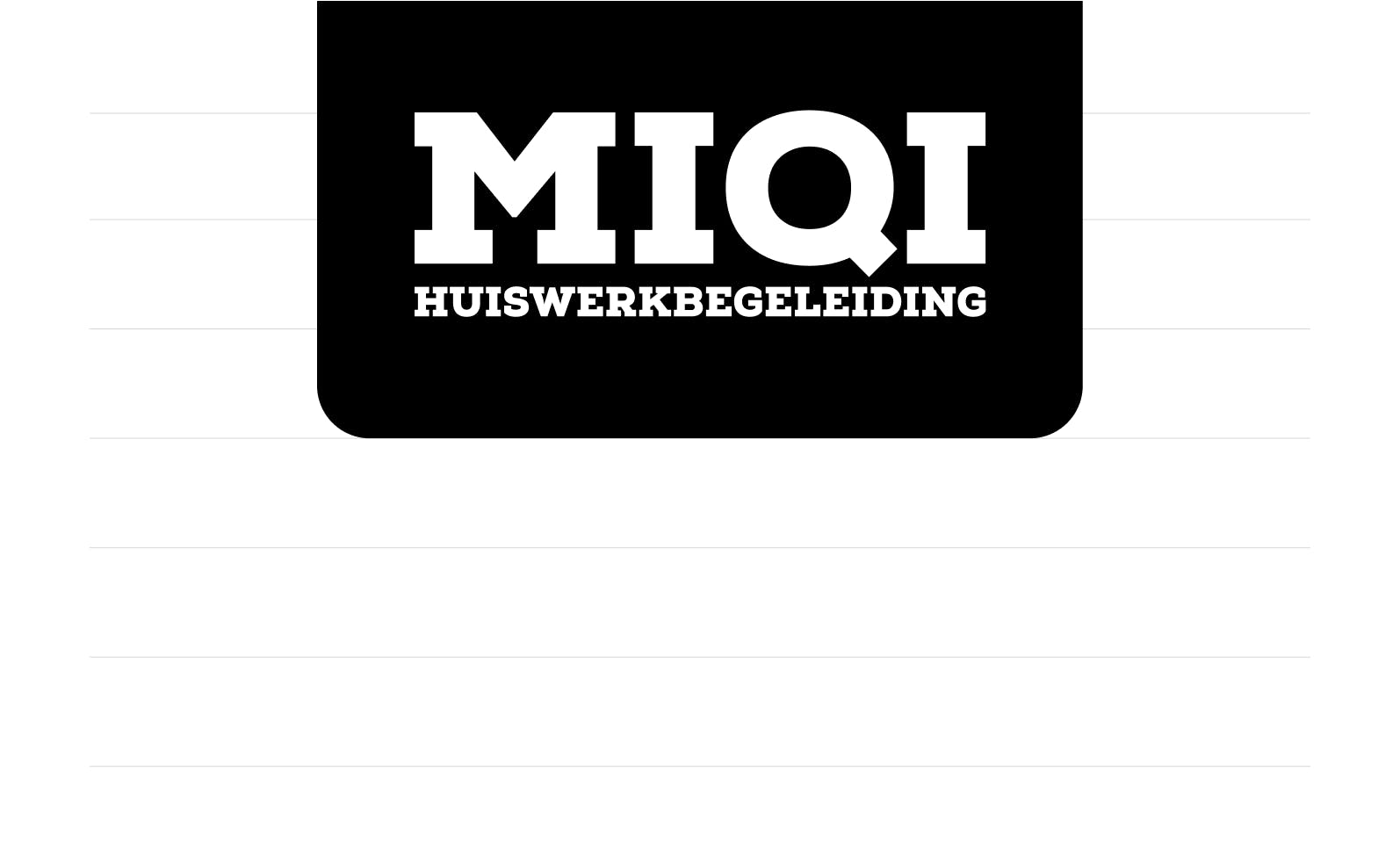 MIQI Huiswerkbegeleiding logo op gestreept papier