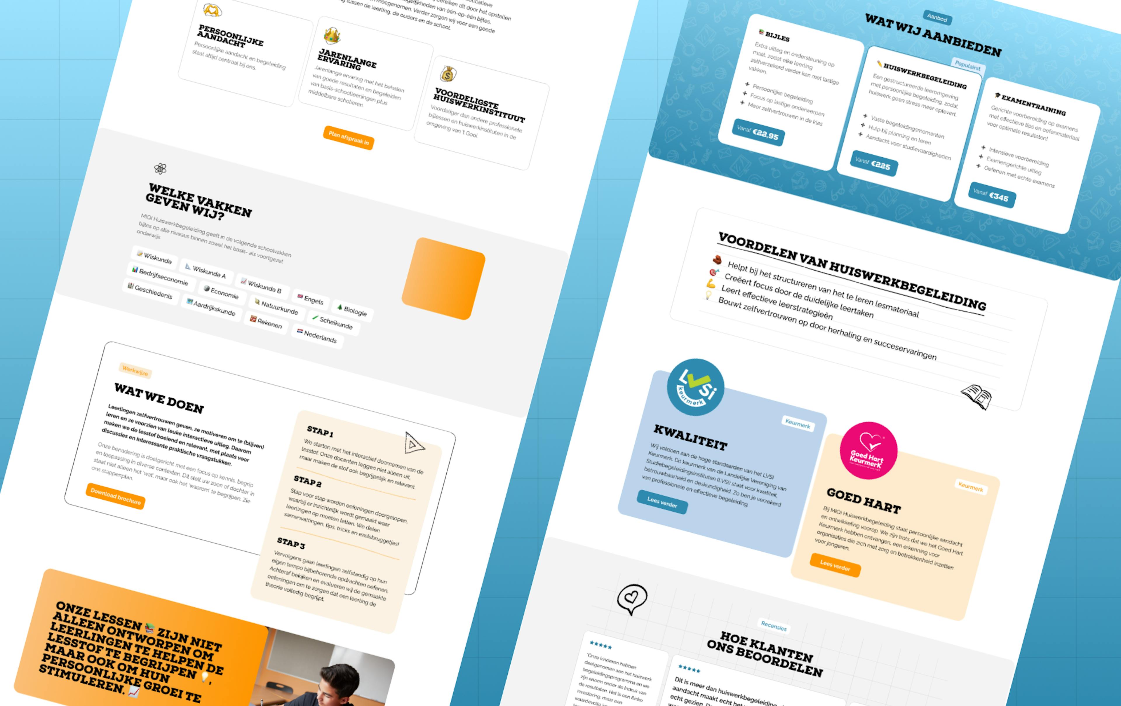 Mockup van website ontwerp MIQI