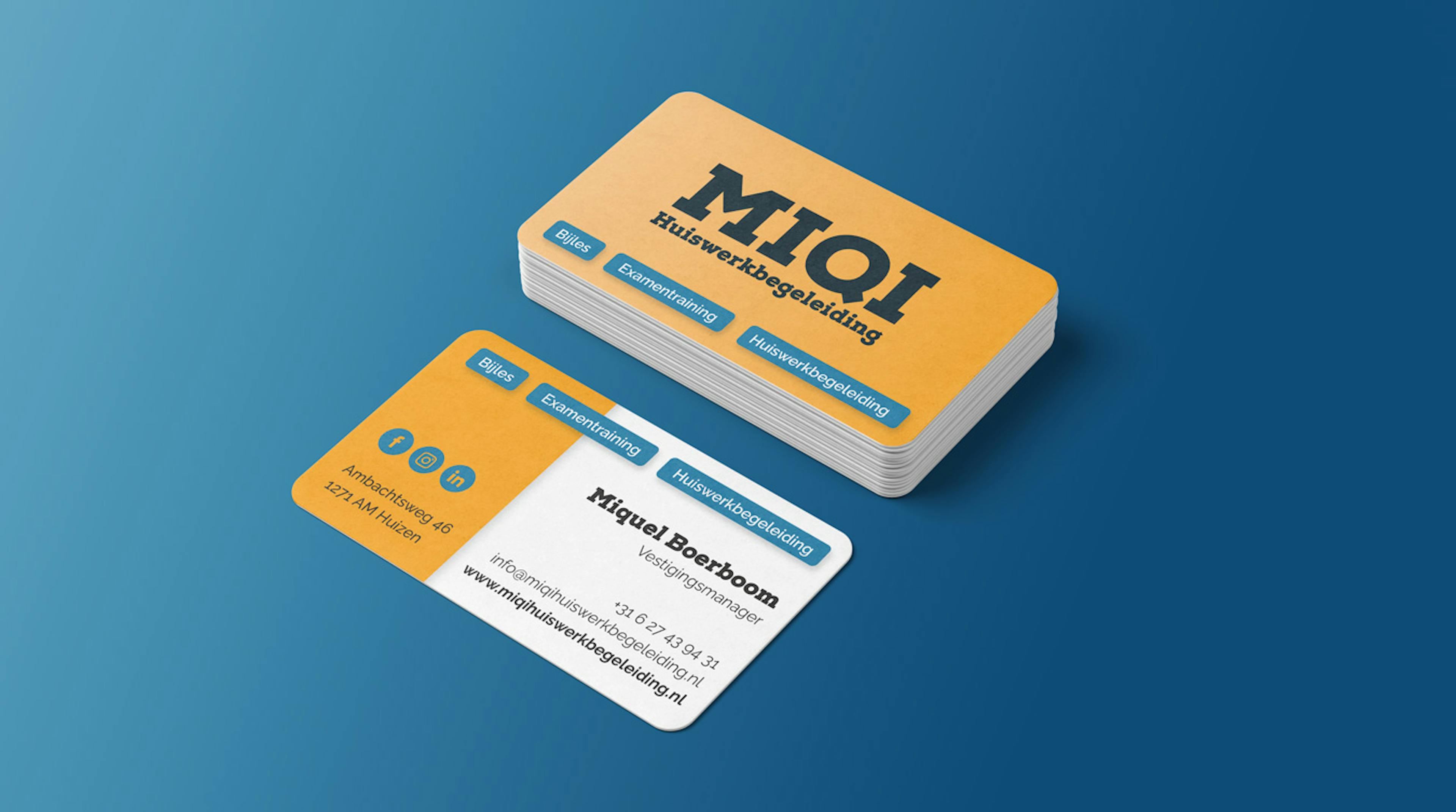 MIQI Visitekaartje mockup