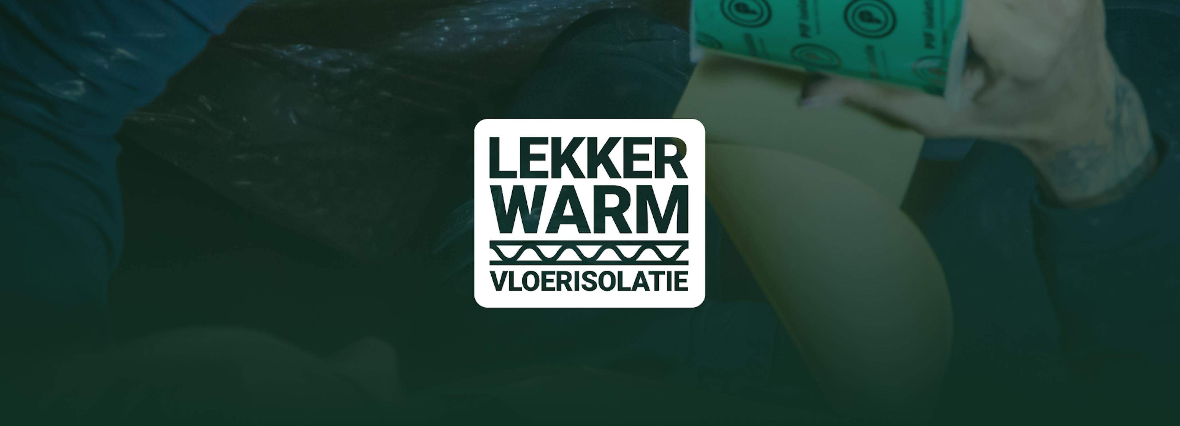 Lekker Warm Vloerisolatie sfeerfoto met logo