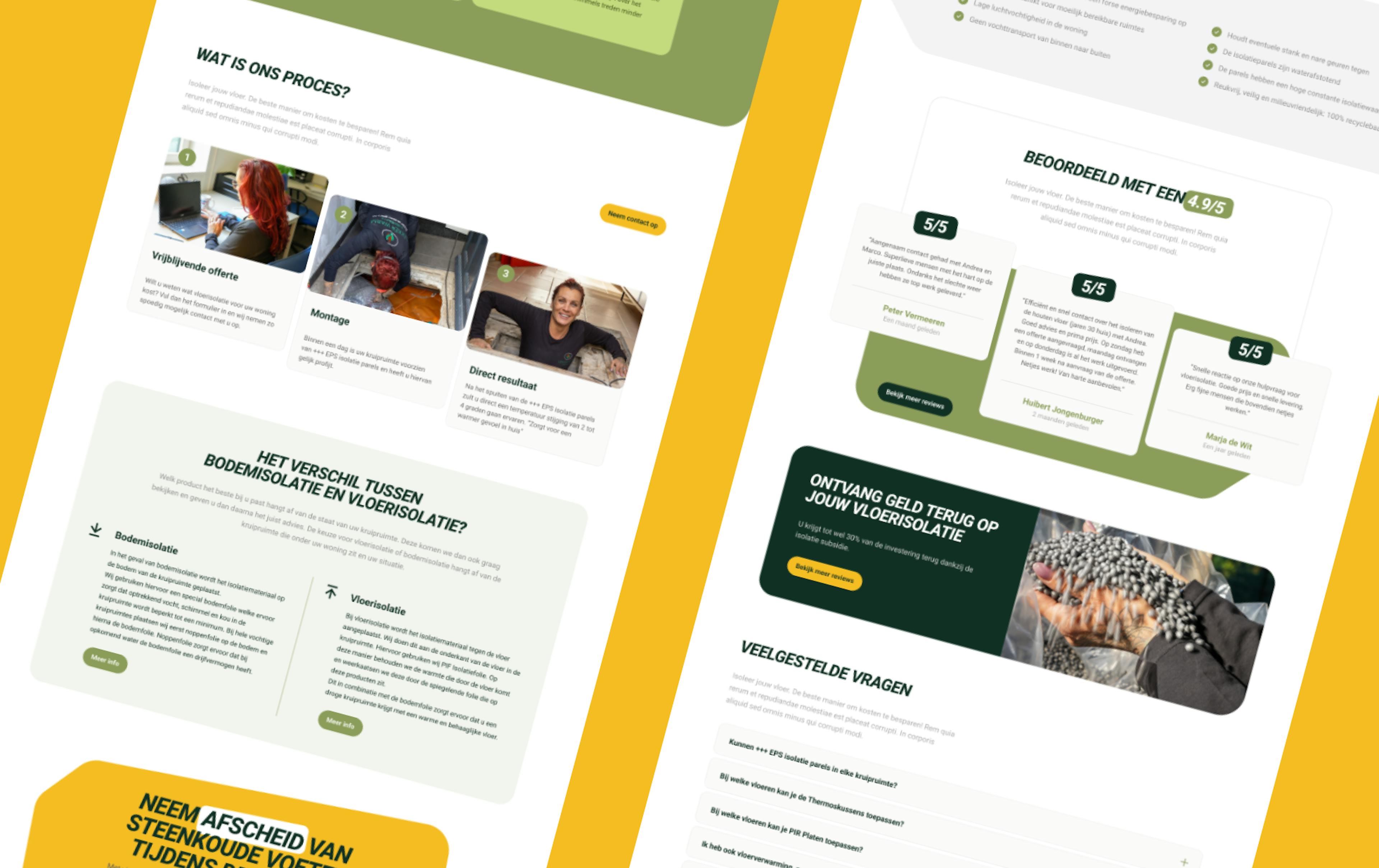 Lekker Warm Vloerisolatie Website presentatie