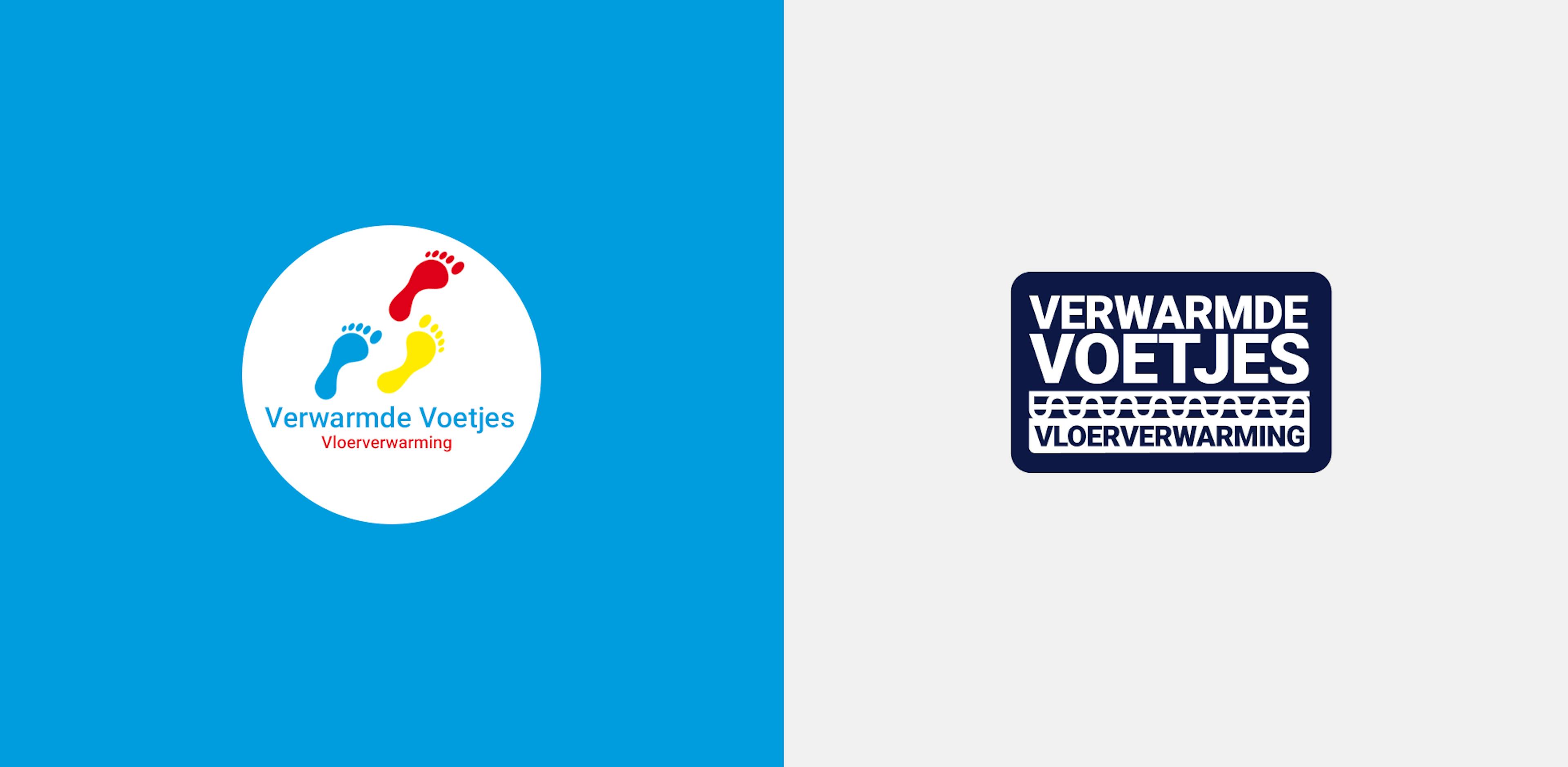 Verwarmde Voetjes logo overgang naar nieuw logo