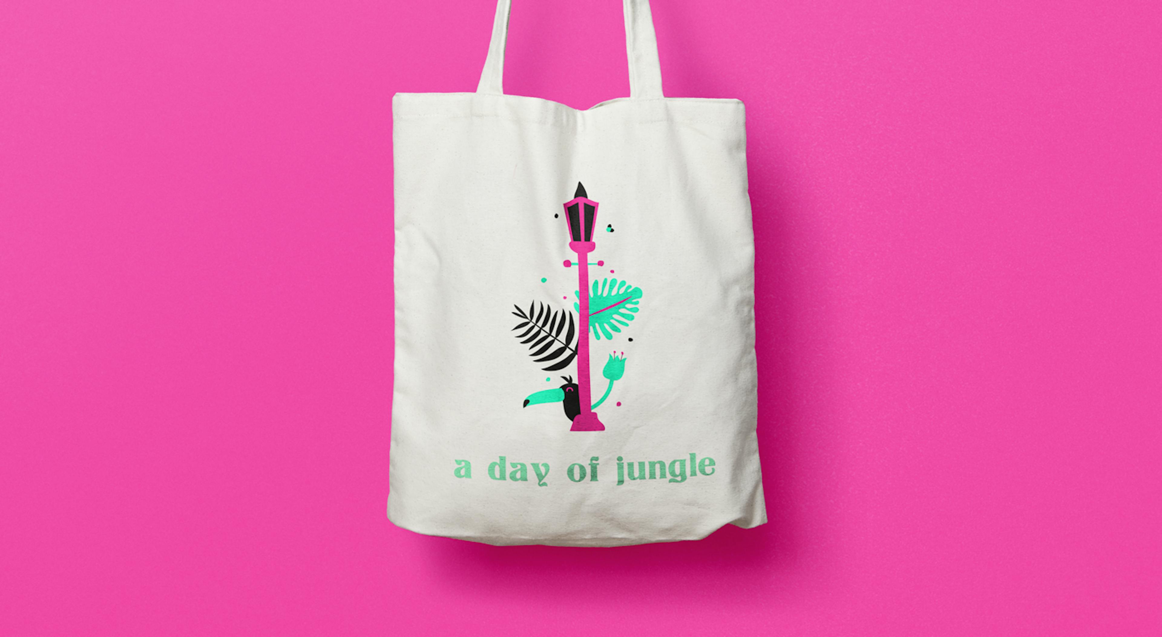 Illustratie op tas van Jungle