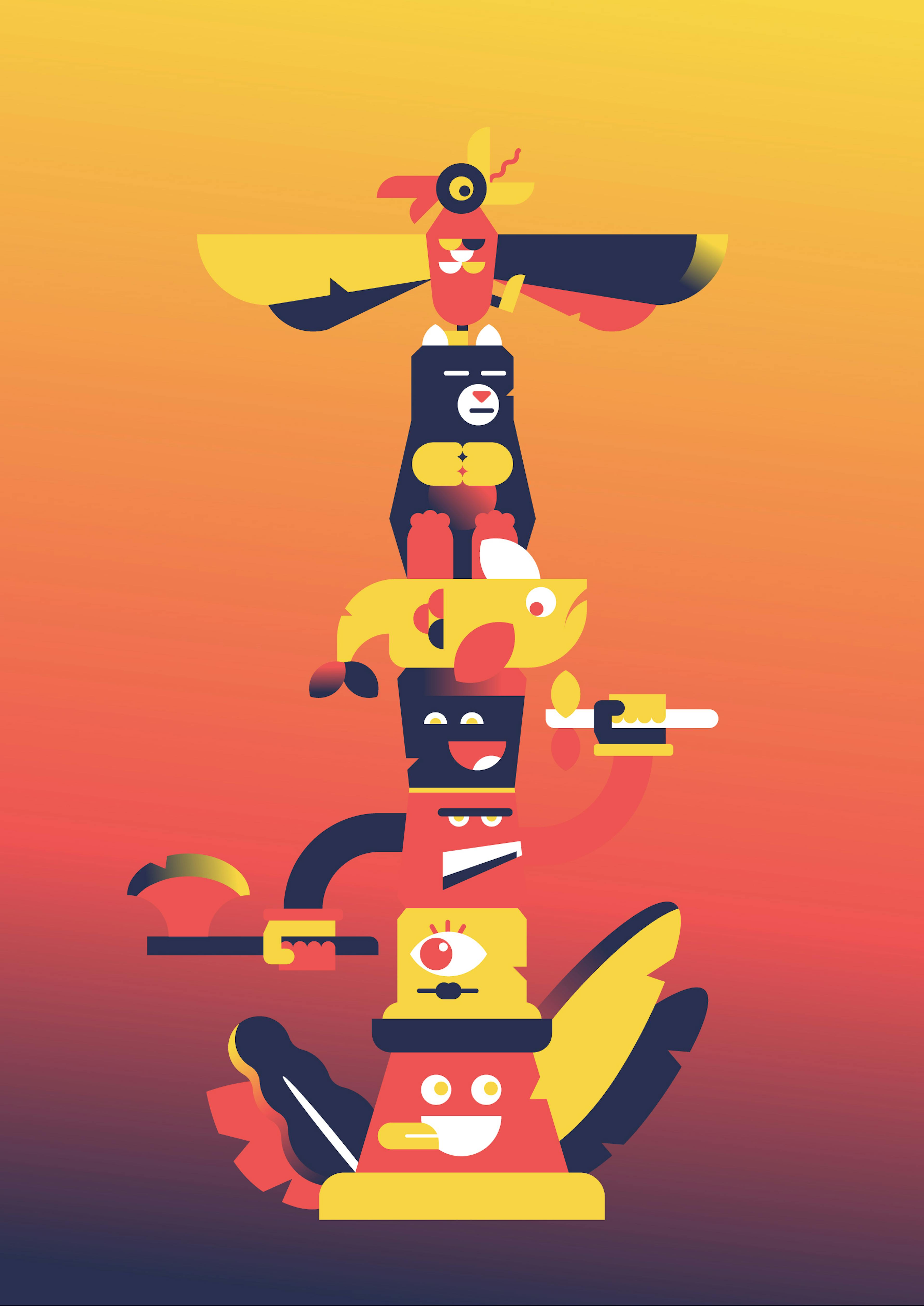 Totempaal illustratie