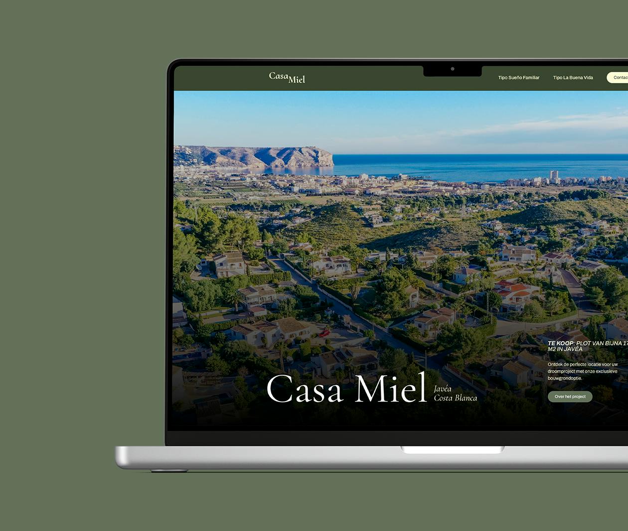 Casa Miel Macbook website mockup