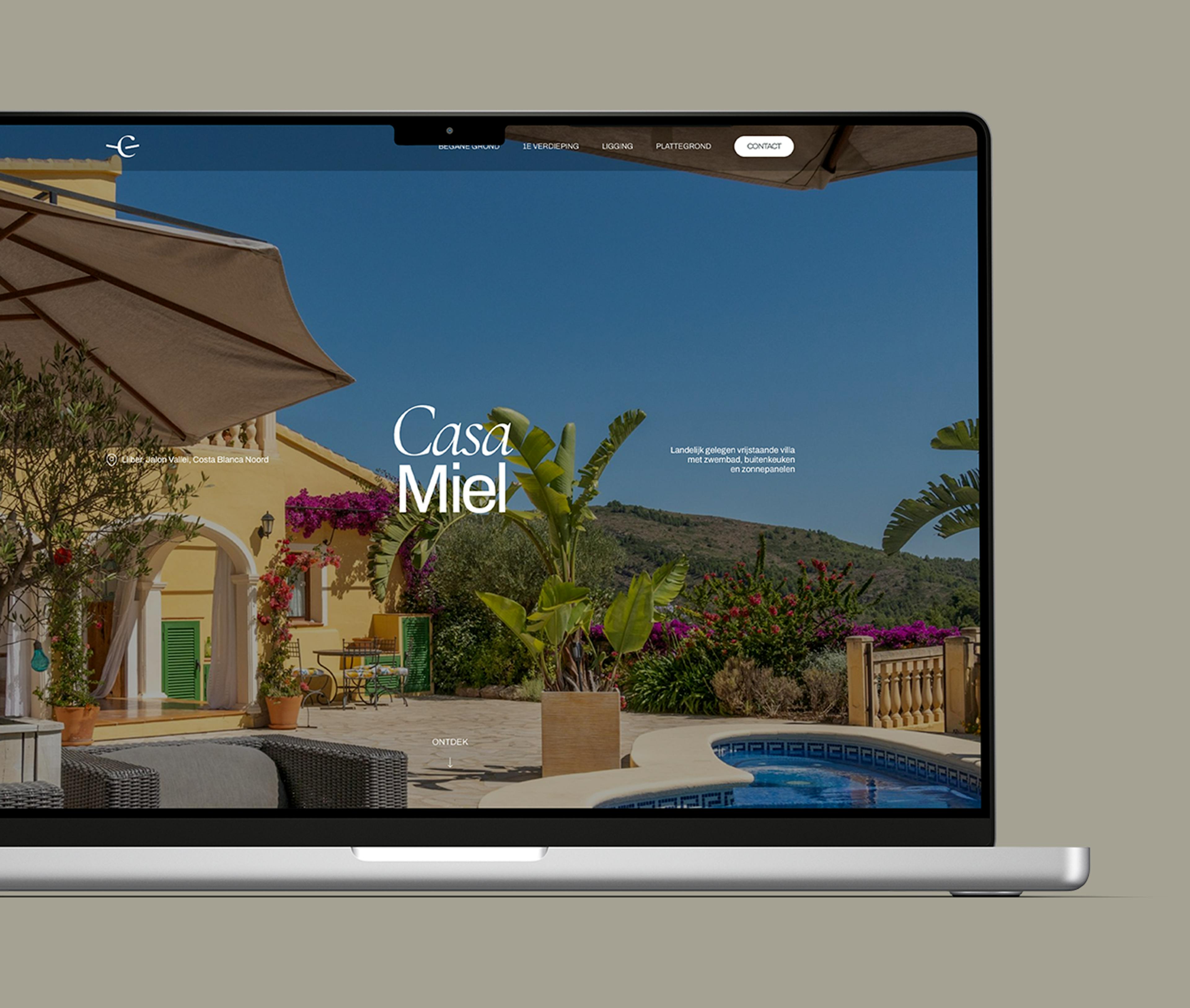 Casa Miel villa website mockup