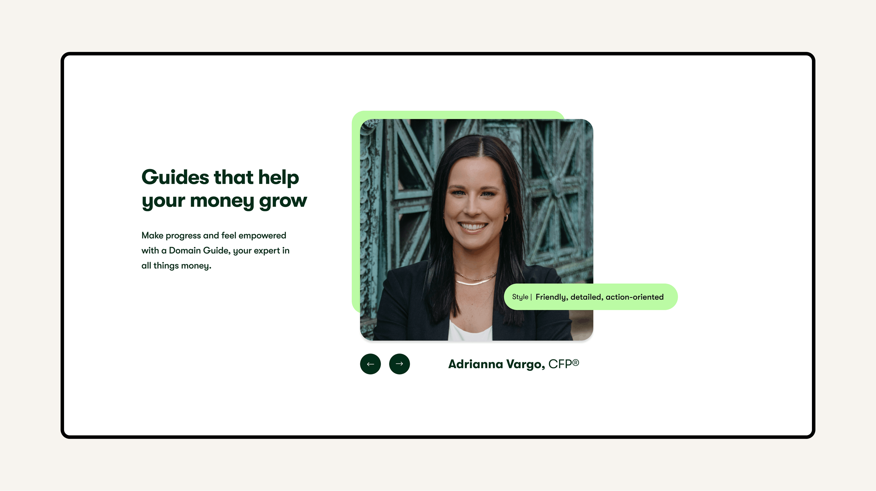 Home | Advisor bio module Option 1