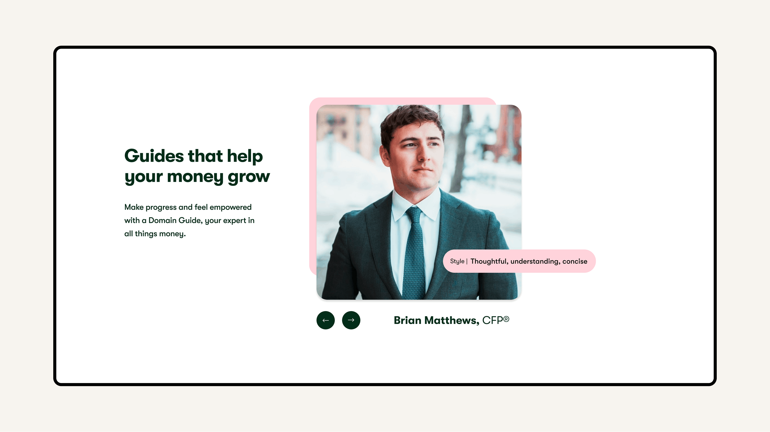 Home | Advisor bio module Option 2