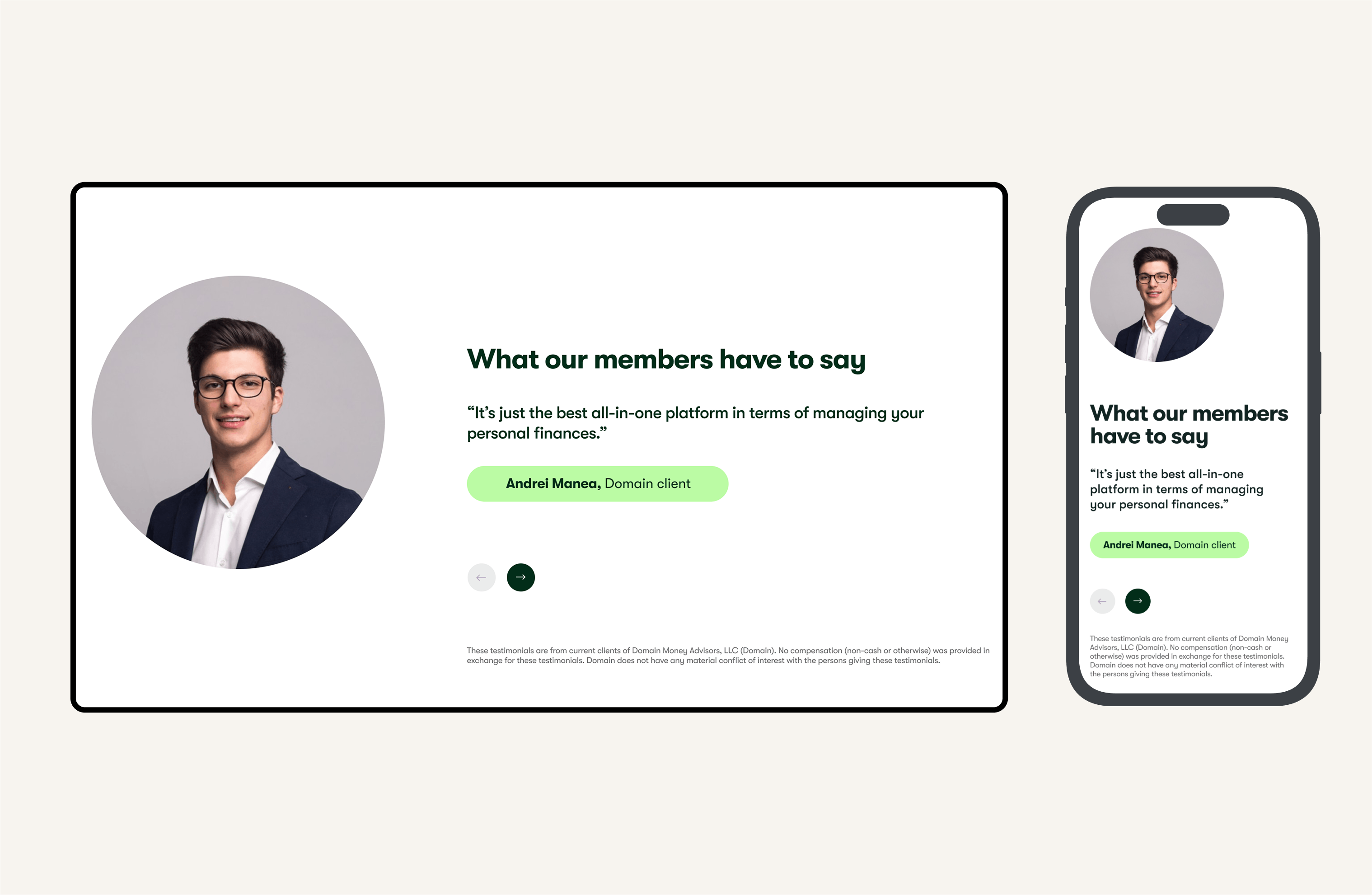Home | Client testimonial updates Option 1