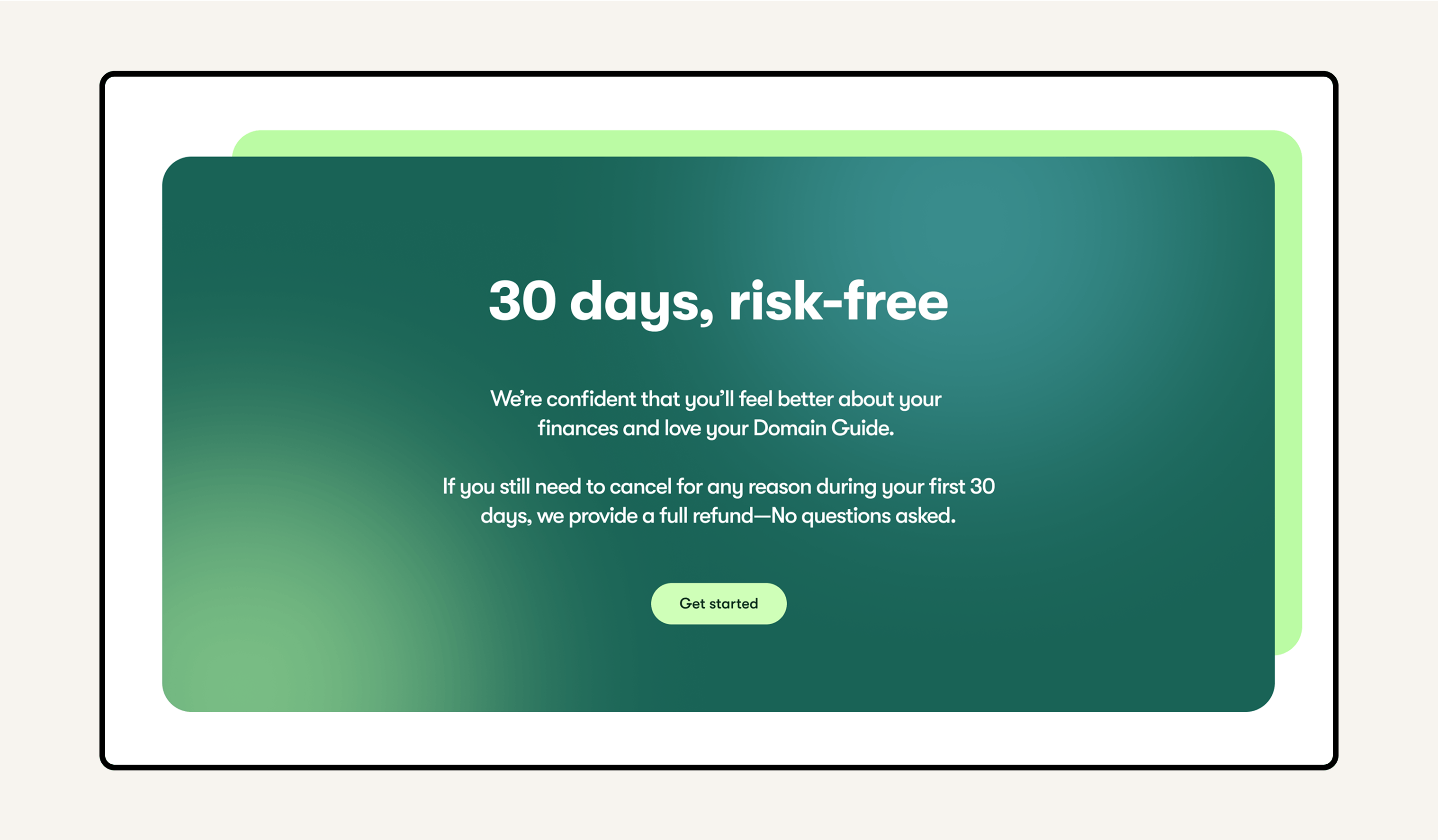 Home | 30 days risk-free Option 1