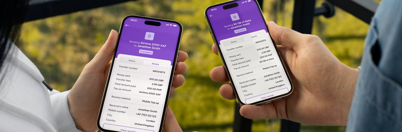 Two devices with mockups