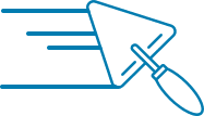 Kalkspachtel Icon in Blau