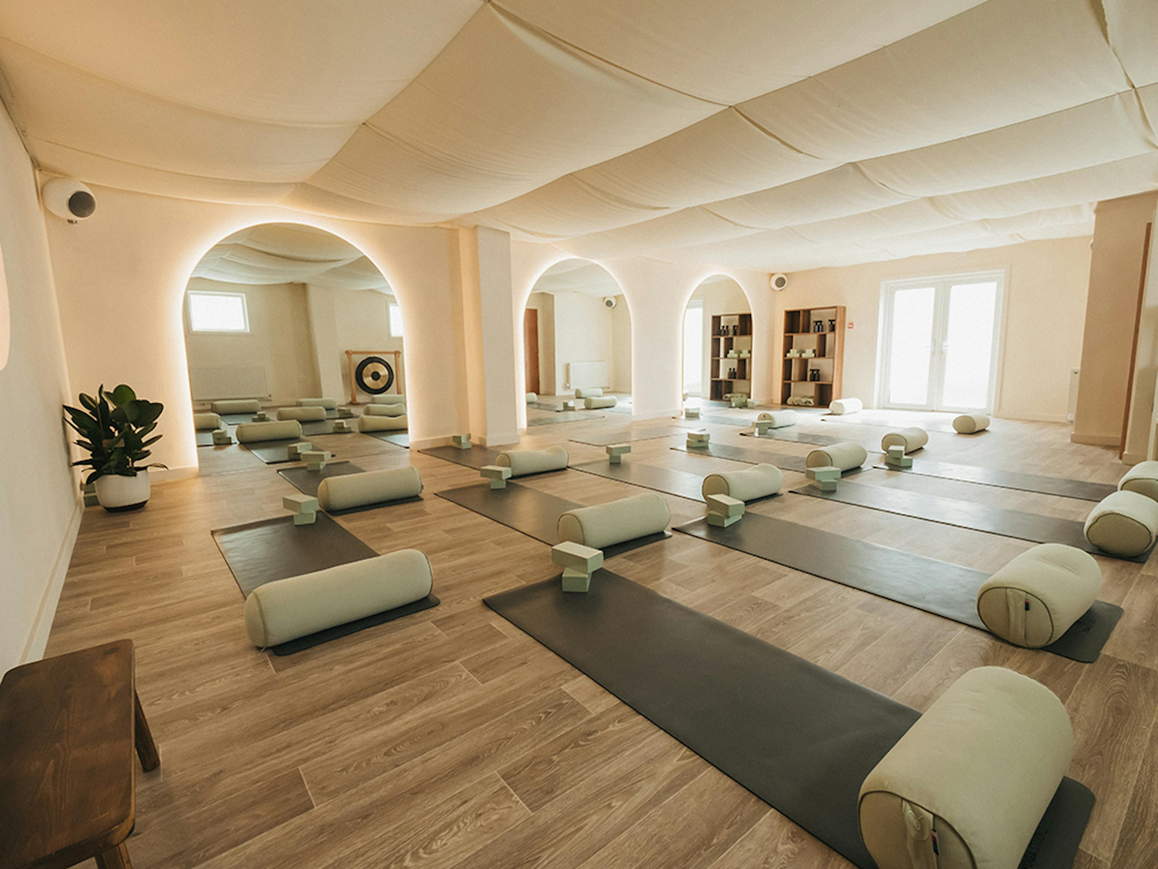Yoga studio with mats