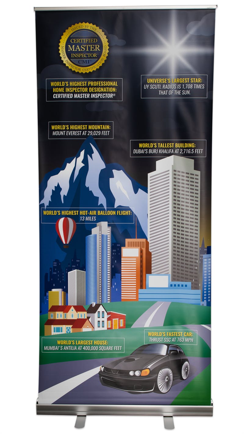 Click to buy the CMI® Highest Professional Designation pull-up banner stand.