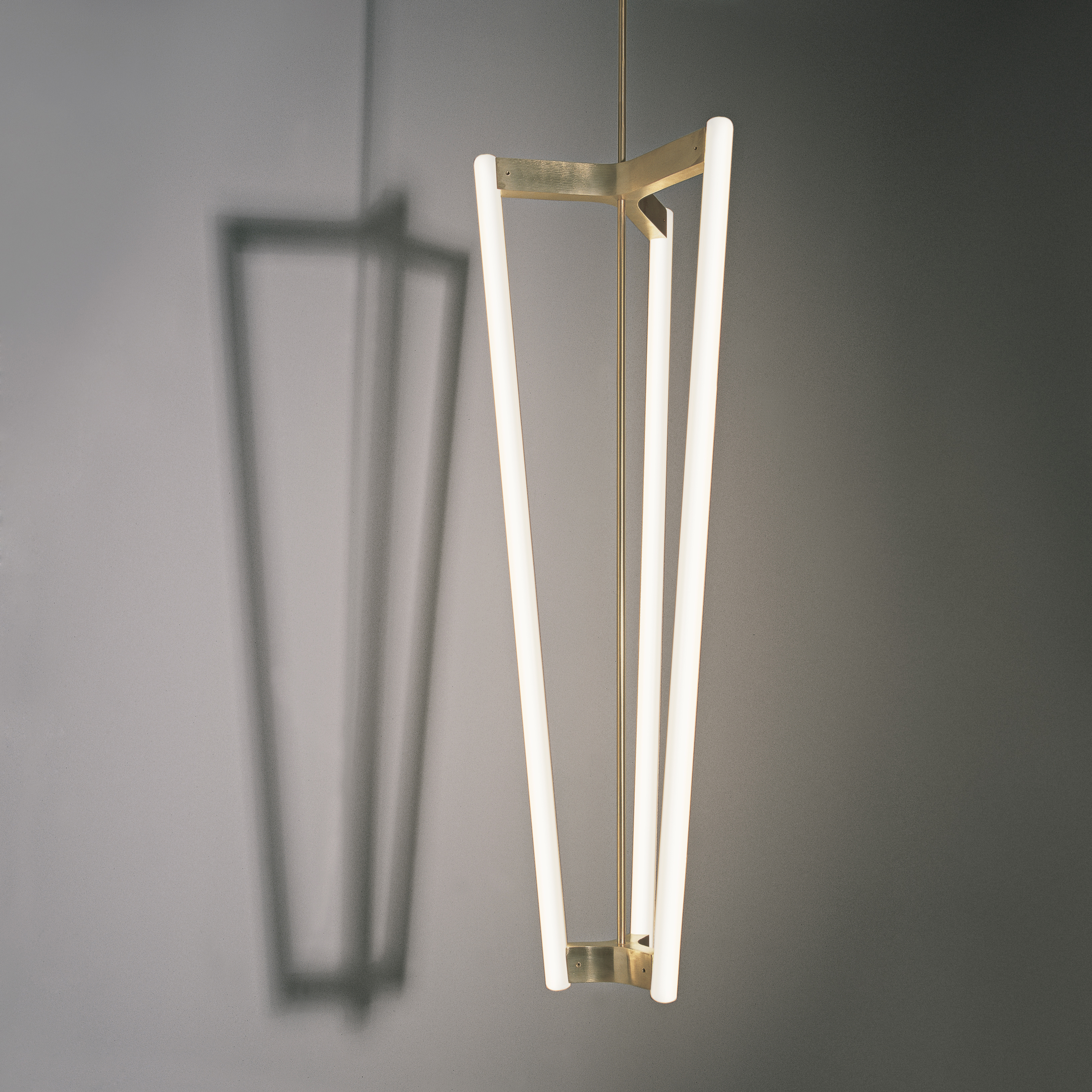 brass tube chandelier