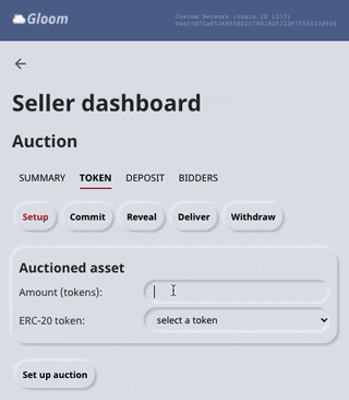 Gloom auction setup