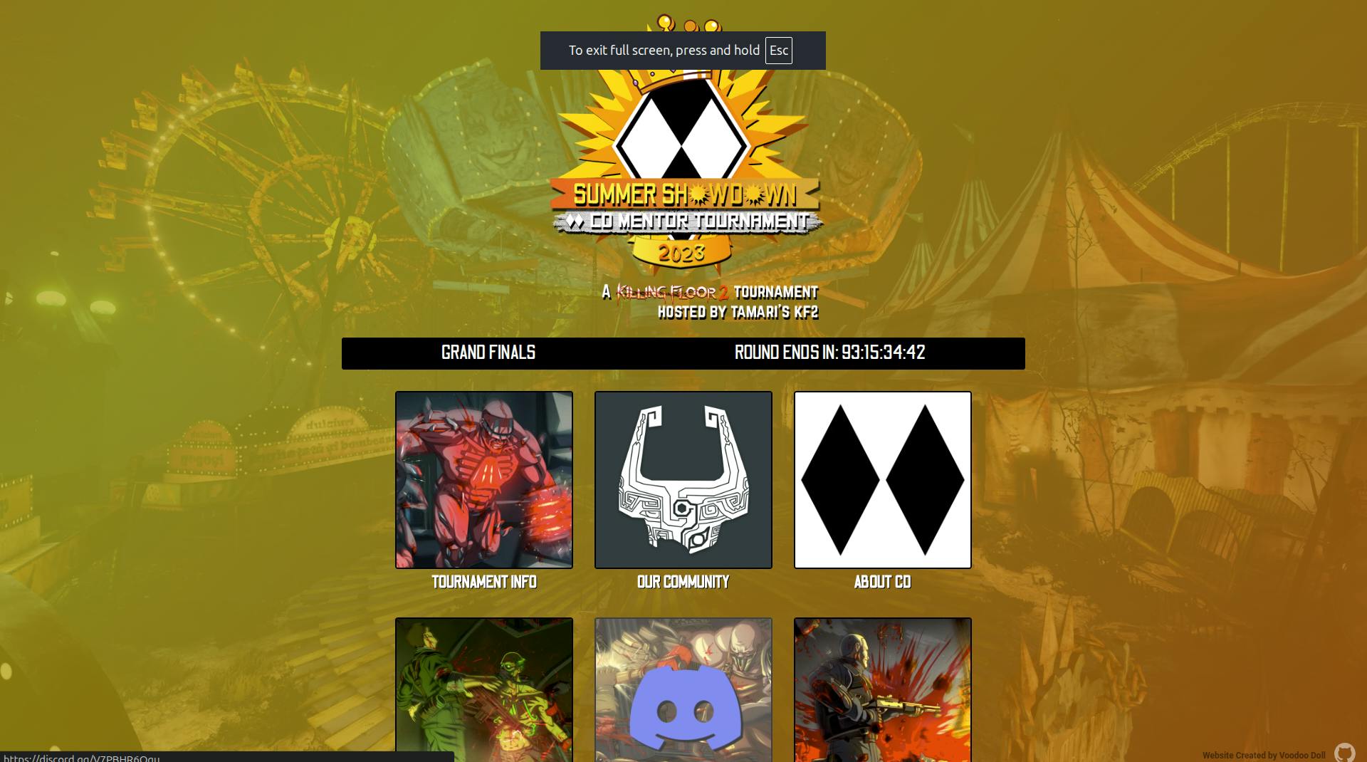 Homepage of the Summer Showdown