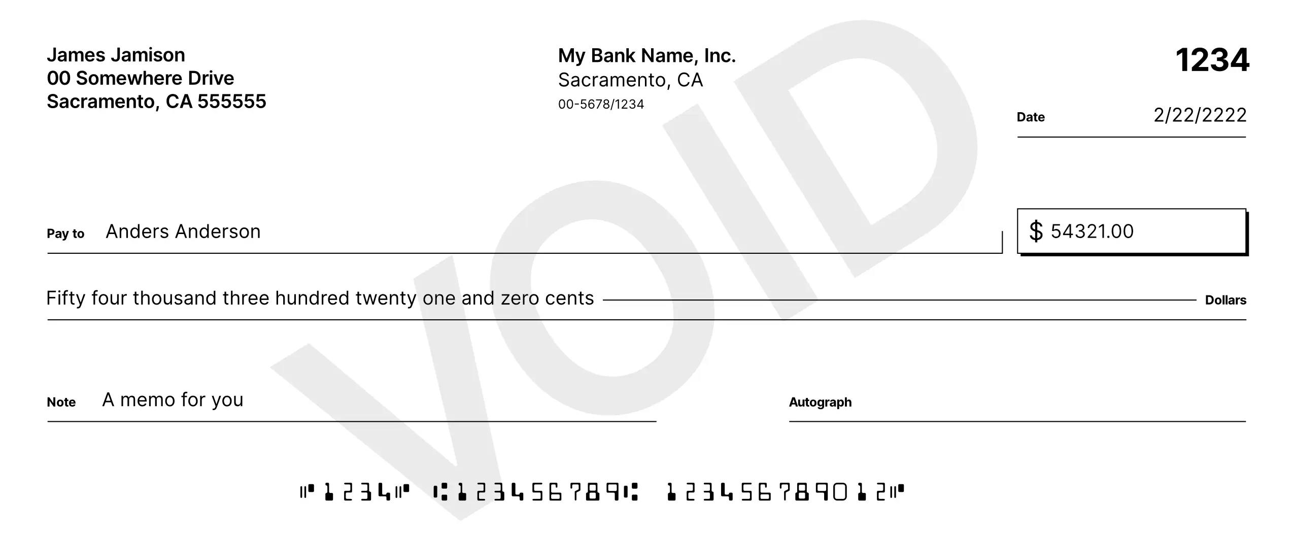Voided check