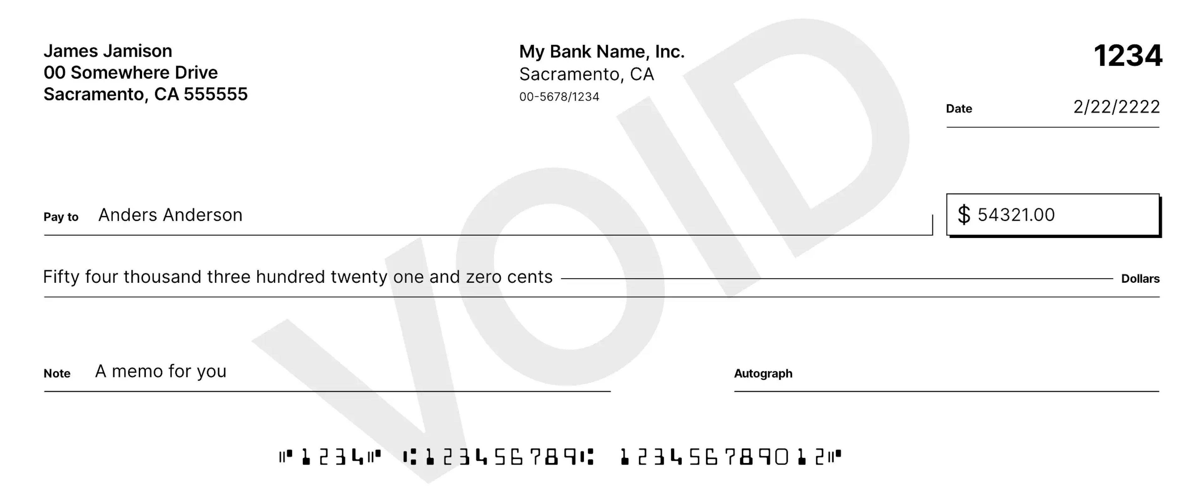 Voided check