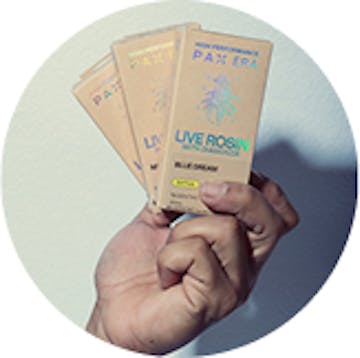 hand holding featured products