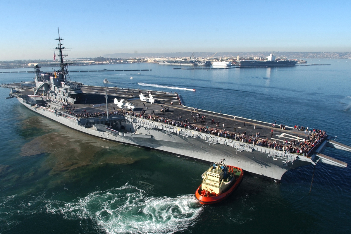 1992-2993 timeline image representing the fight to bring the USS Midway to San Diego