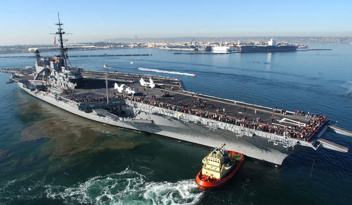 1992-2993 timeline image representing the fight to bring the USS Midway to San Diego