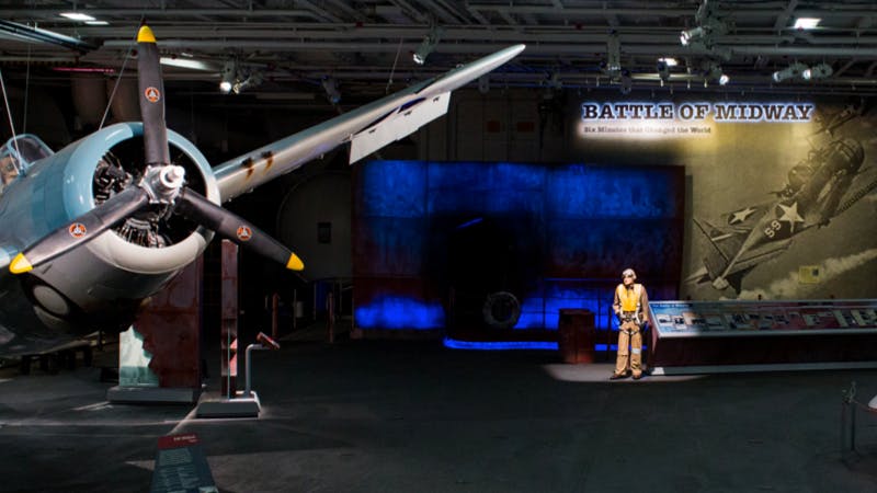Battle of Midway exhibit on the hangar deck