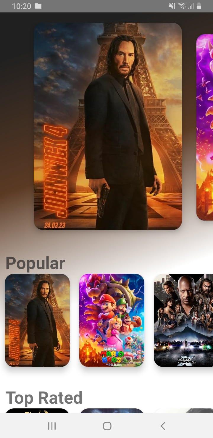 home screen