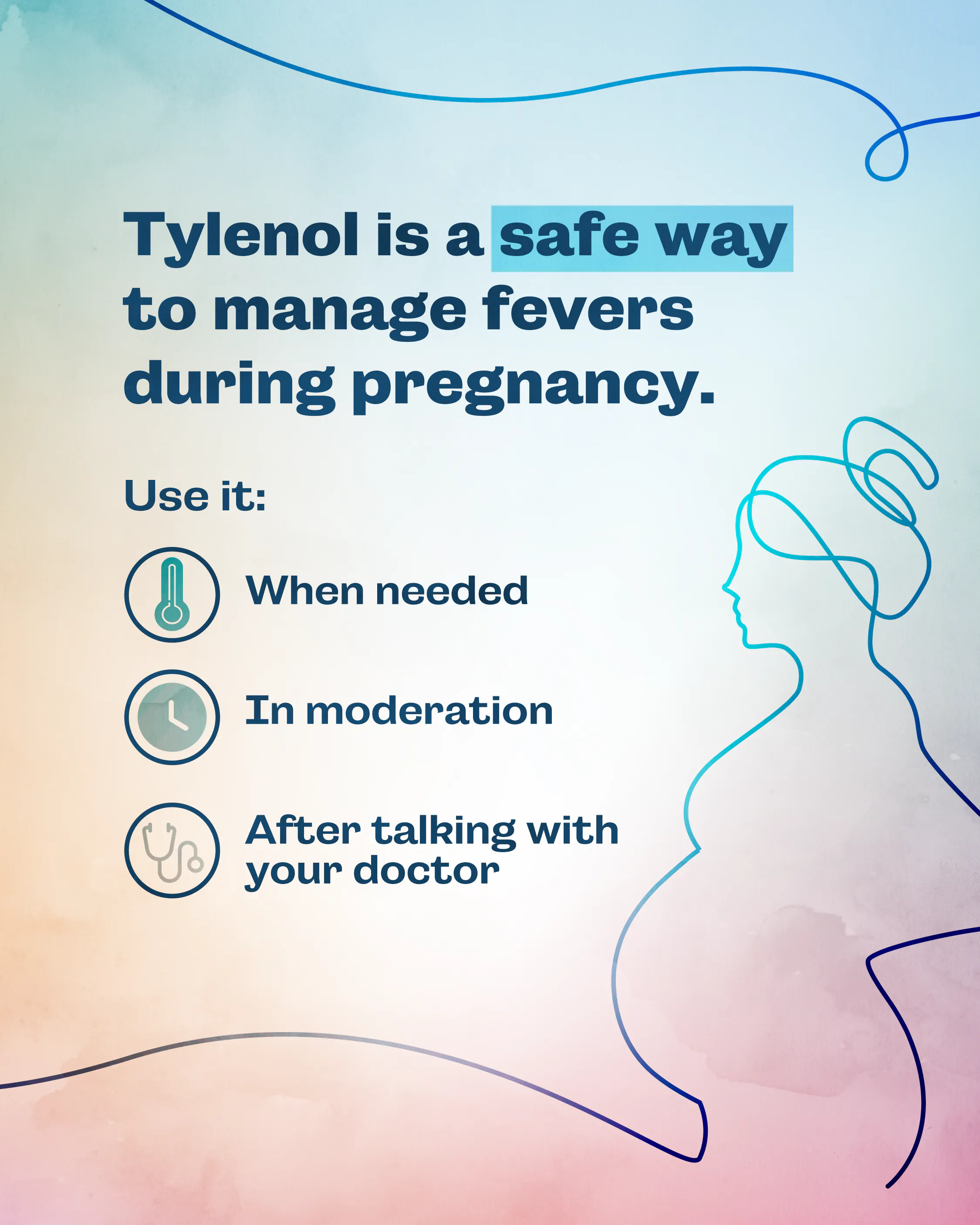 Tylenol is a safe way to manage fevers during pregnancy