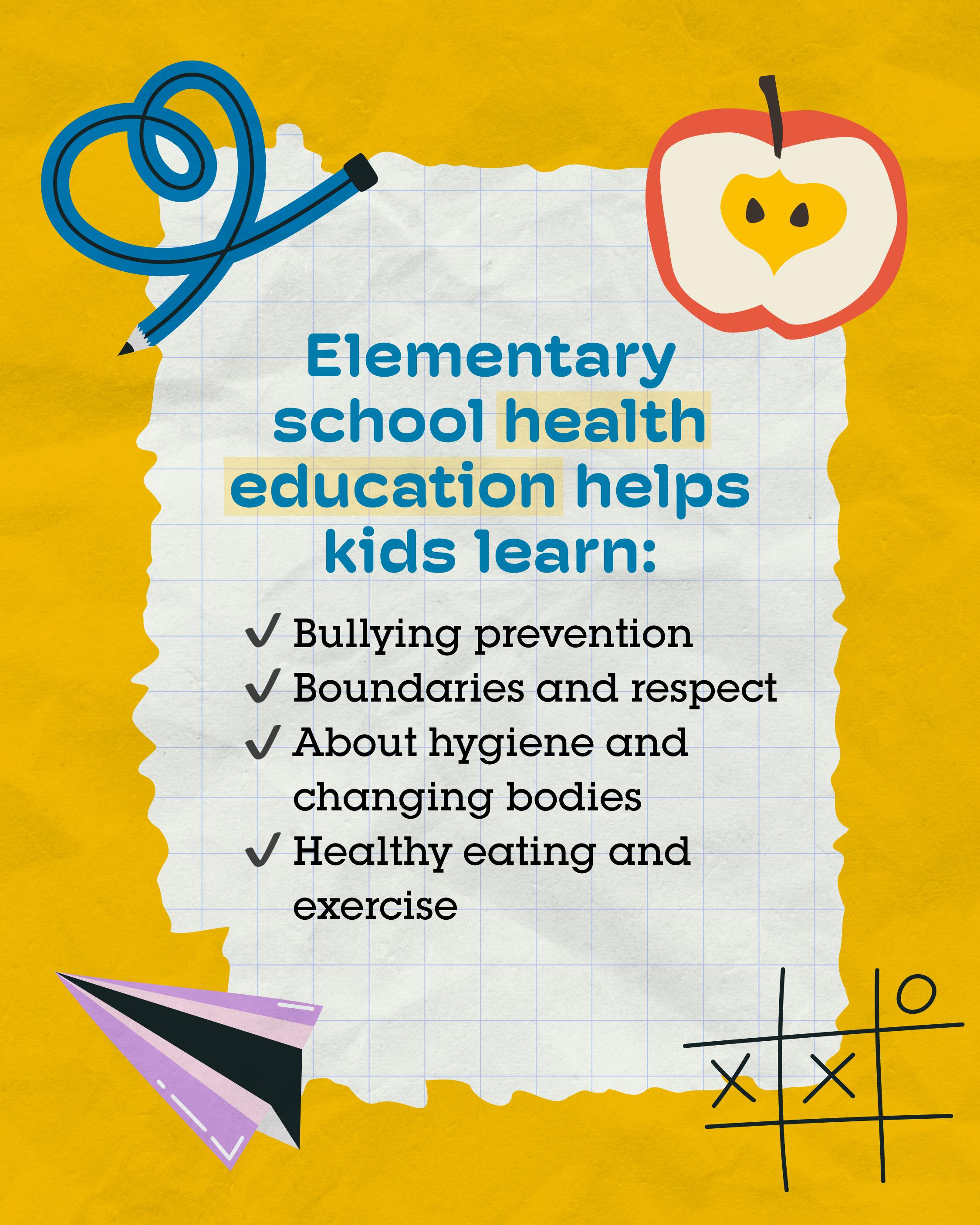 Elementary school health education supports kids' well-being
