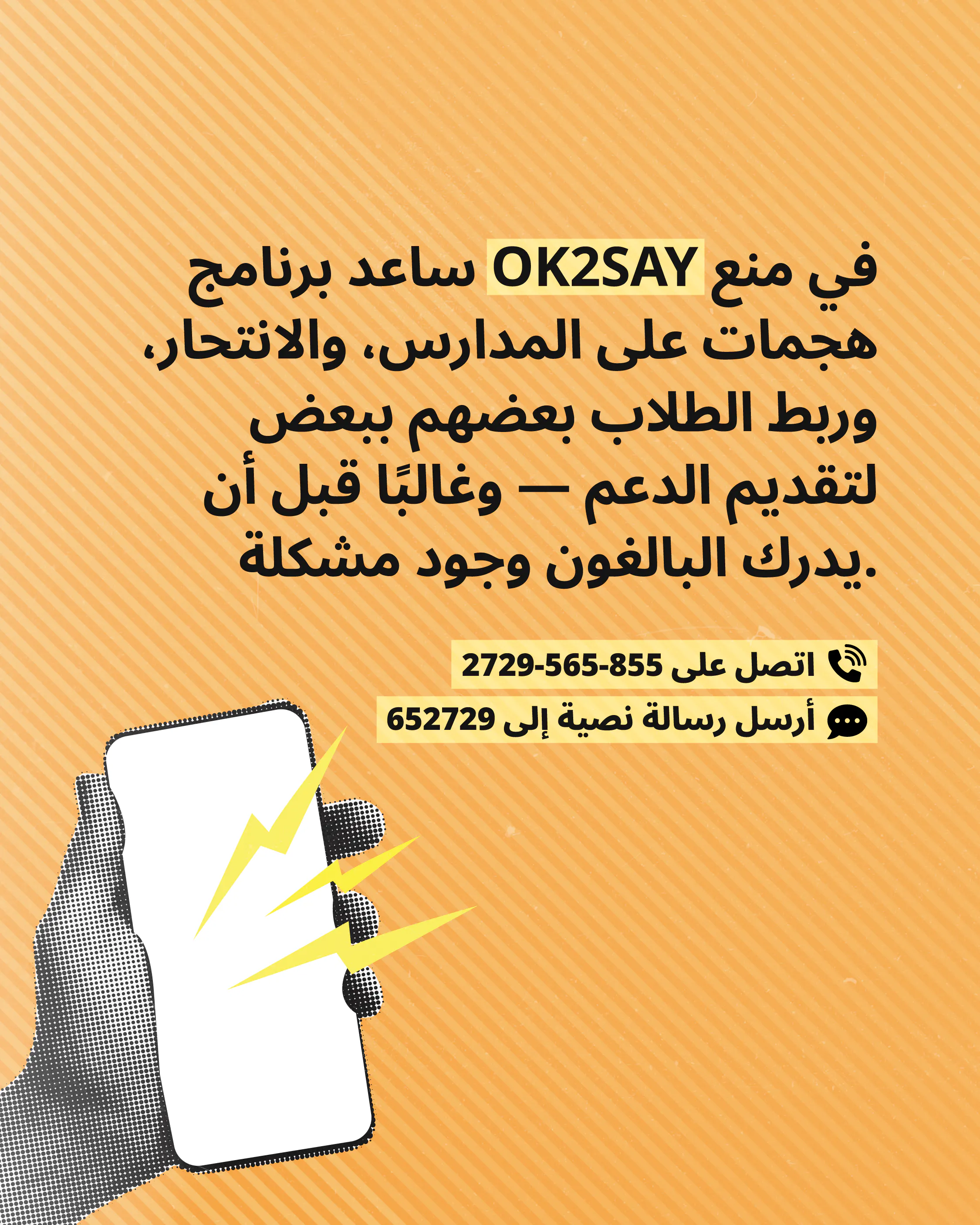 تساعد مبادرة OK2SAY في الحفاظ على أمن المدارس والطلاب.