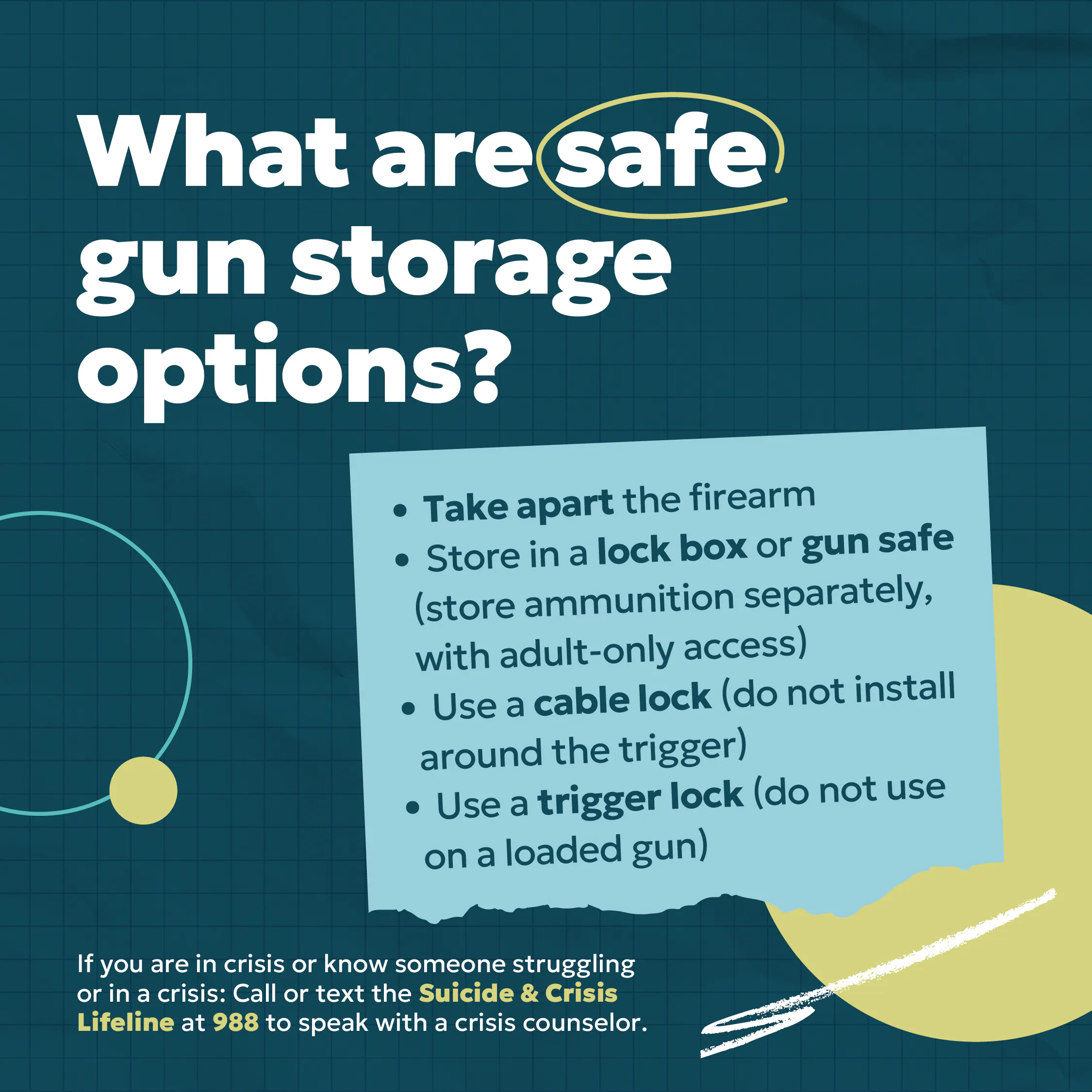 Options for safe gun storage.