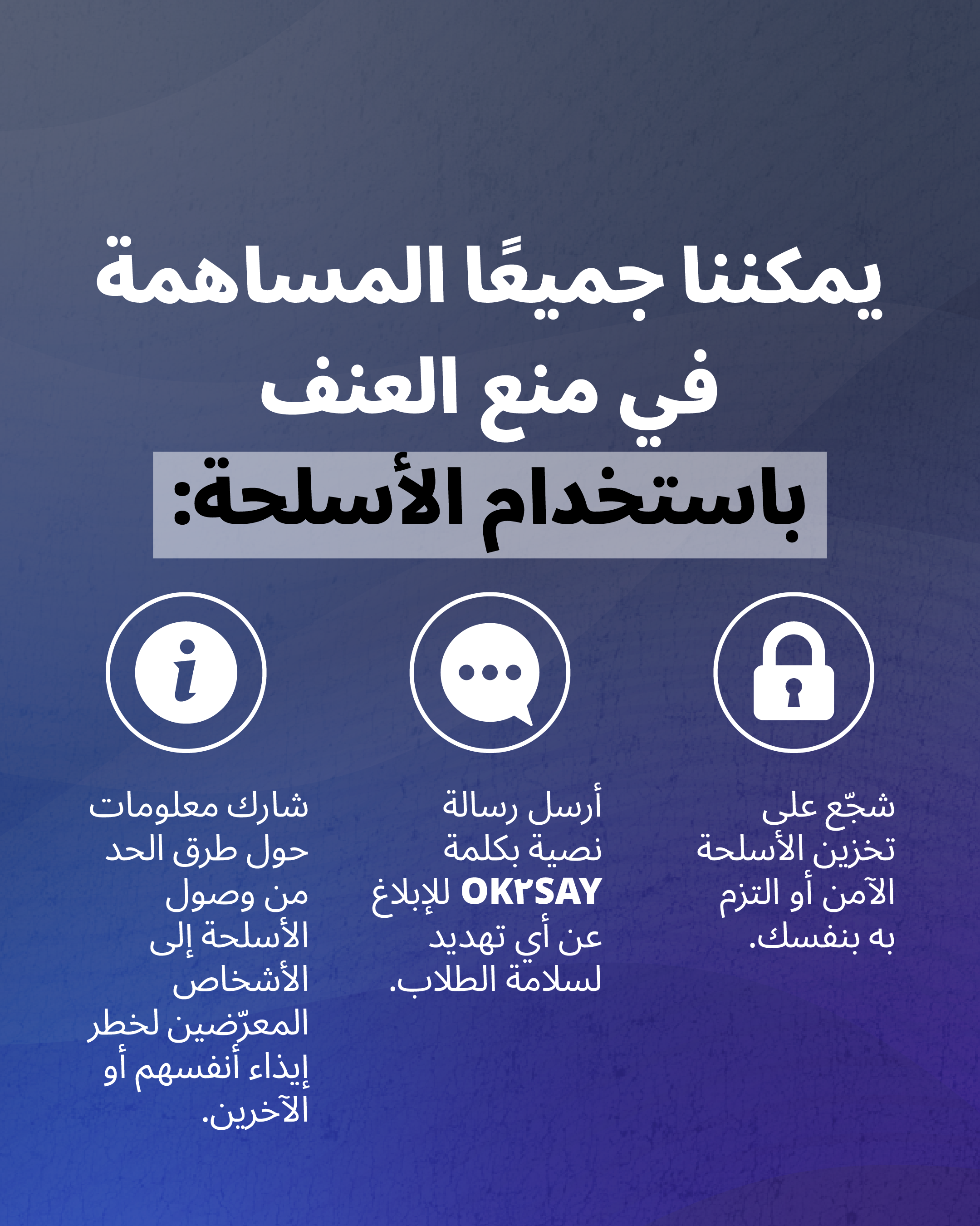 يمكن للجميع المساعدة في منع العنف المسلح