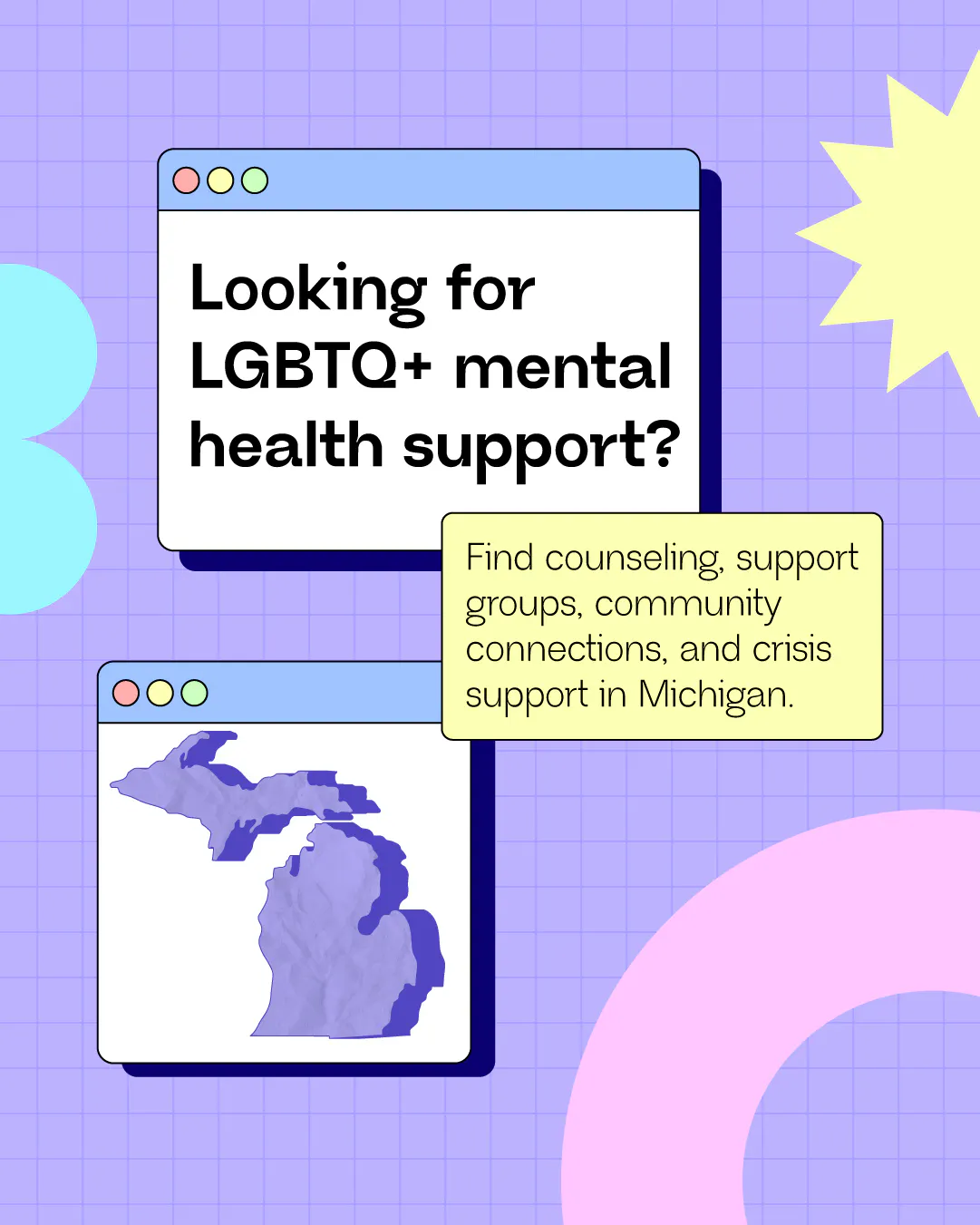LGBTQ+ mental health support is available in Michigan