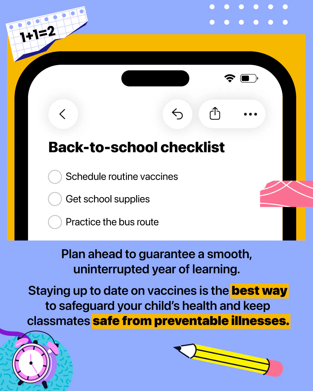 Routine vaccines are part of the back-to-school checklist