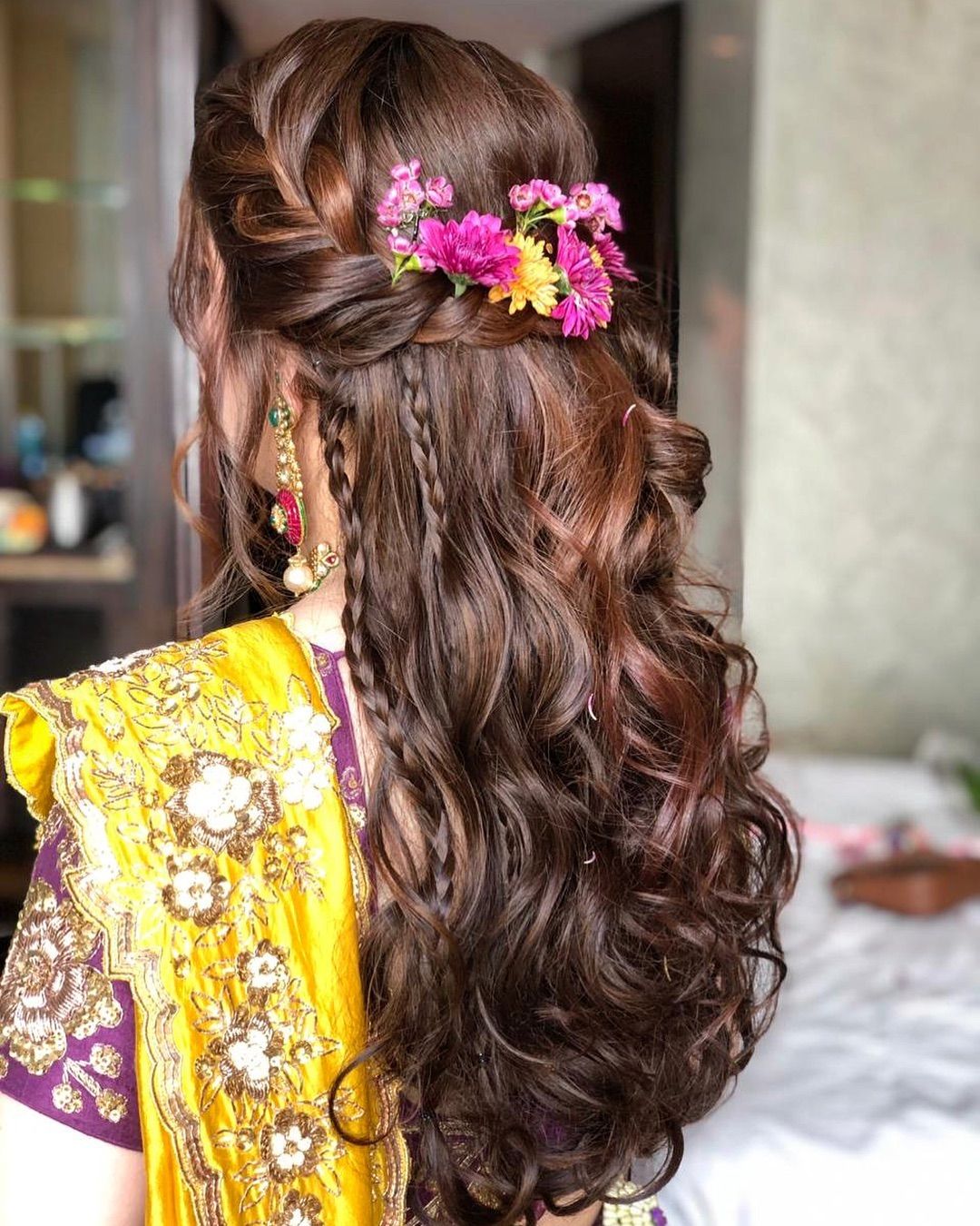 Bridal Hairstyle Ideas for Haldi Function  Yellow Dress Hairstyles  K4  Fashion