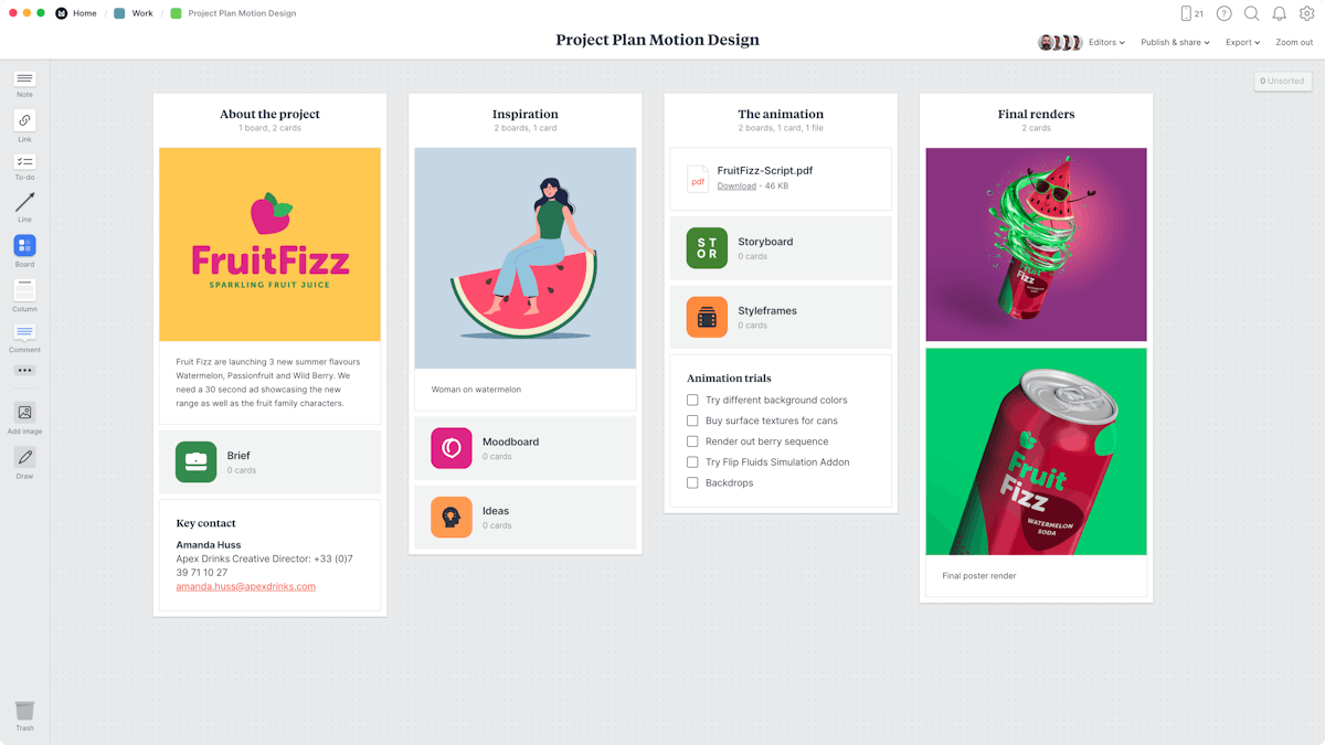 Motion Design Project Plan Template & Example Milanote