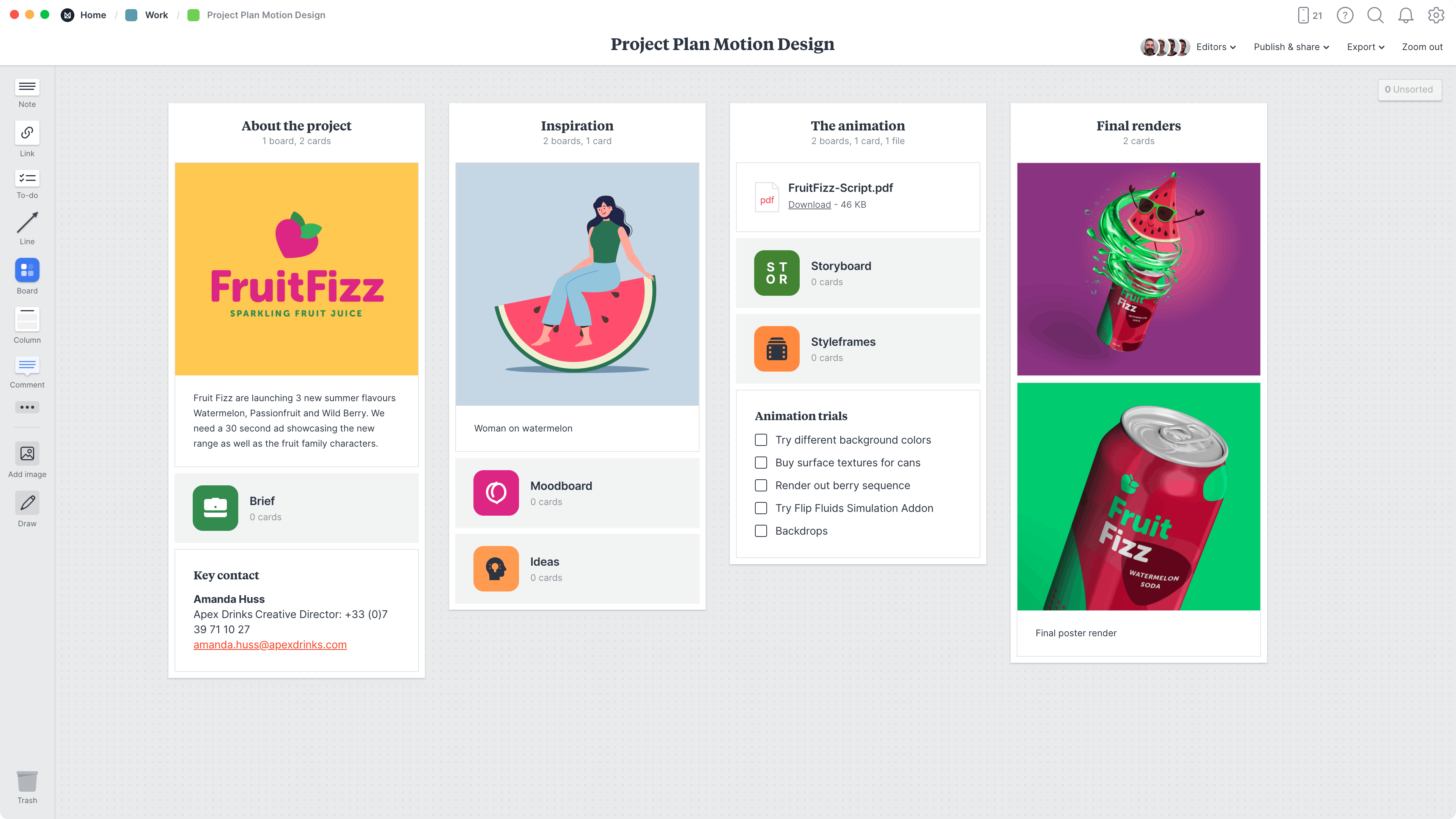 Motion design project plan example