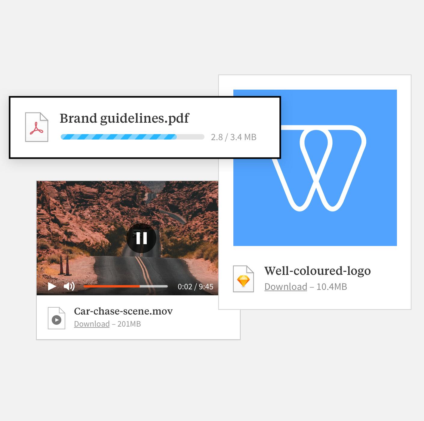 Add videos and files