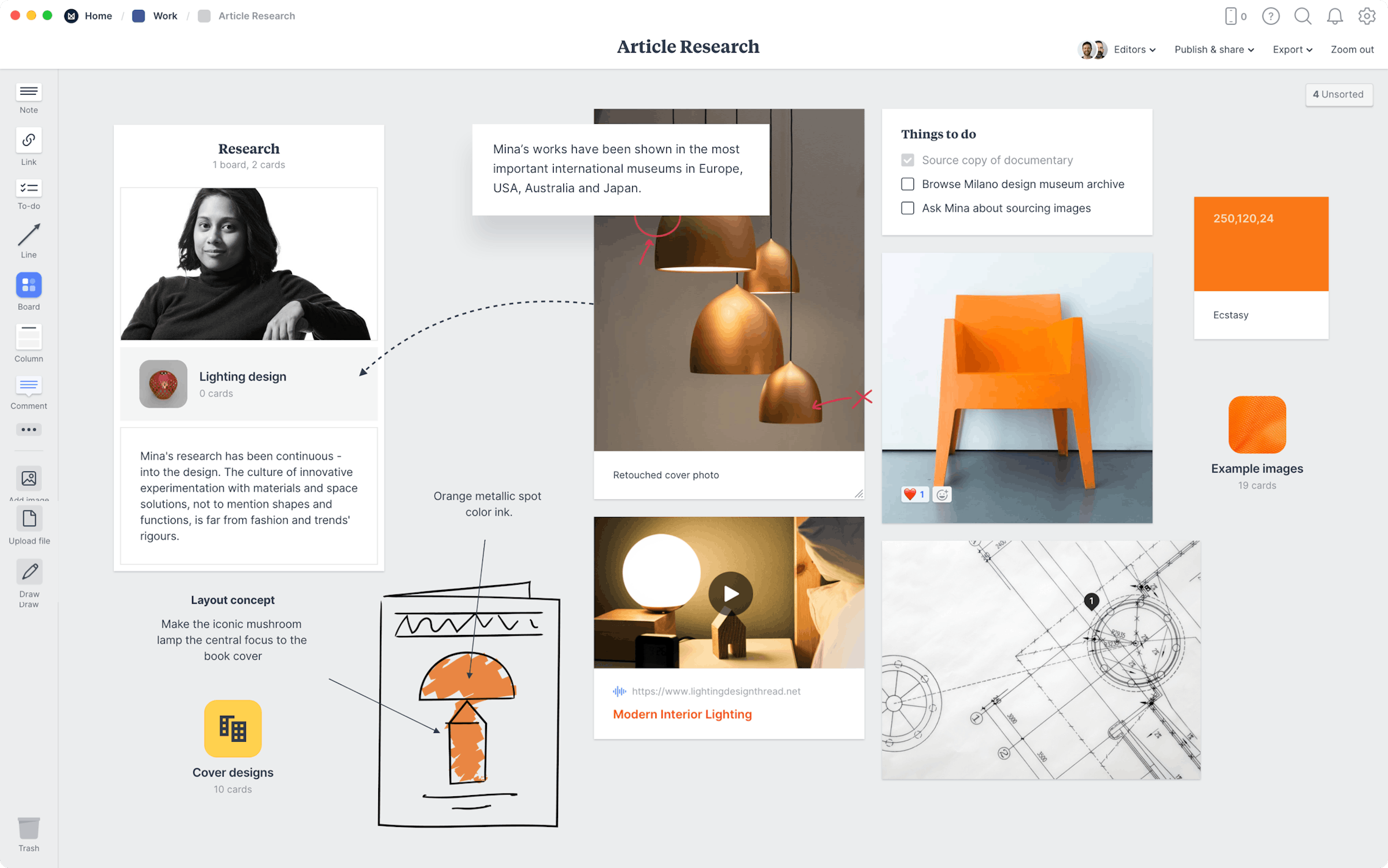 Milanote - the tool for organizing creative projects