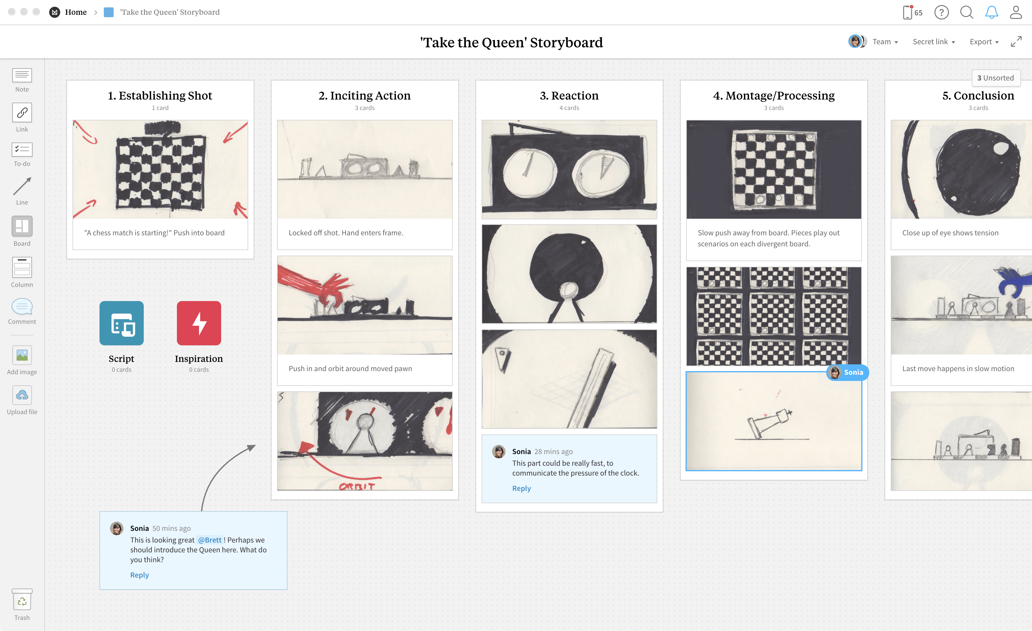 what is a storyboard in consulting presentations